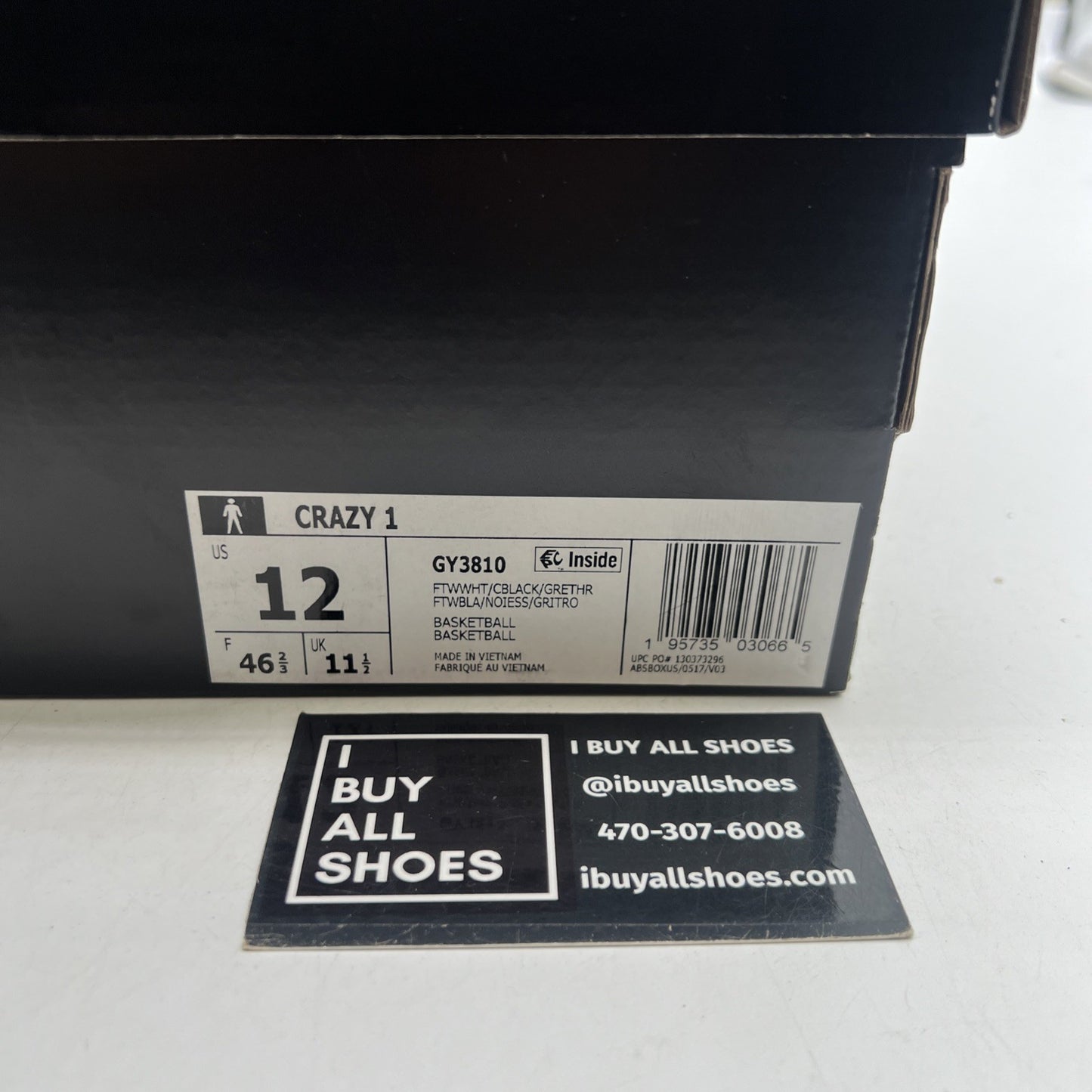 Size 12 - adidas Crazy 1 Kobe 2022 Stormtrooper (GY3810)