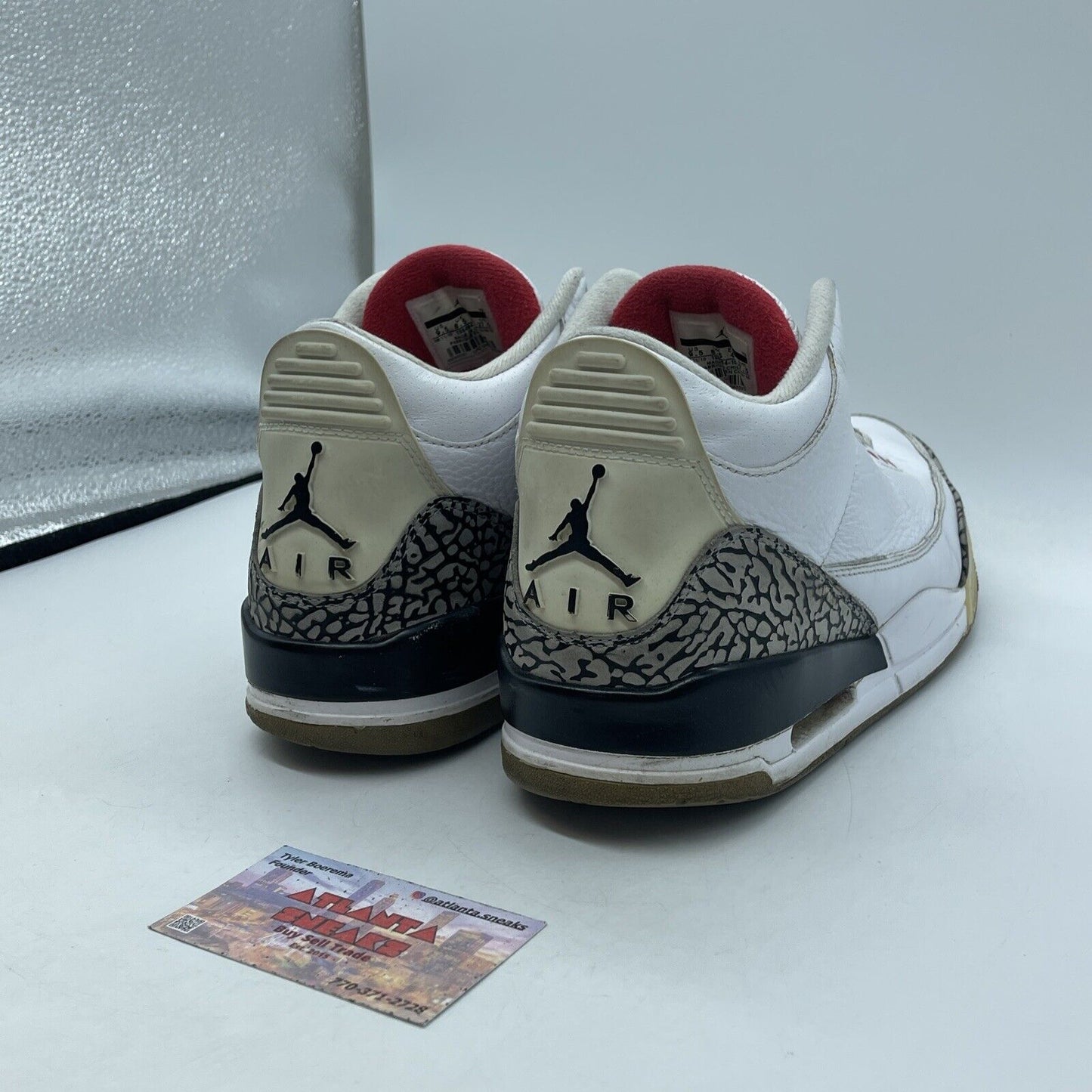 Size 9.5 - Jordan 3 Retro White Cement 2011 Leather Grey Suede (136064-105)