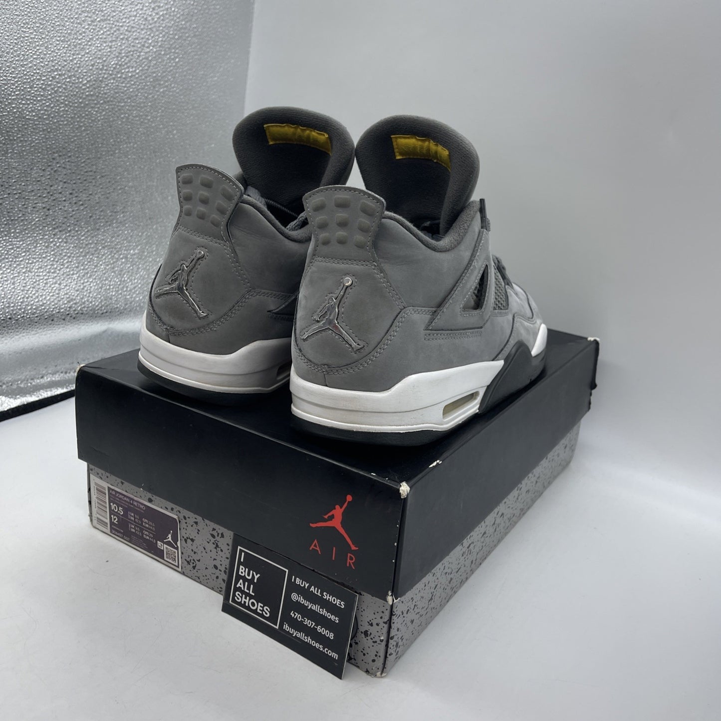 Size 10.5 - Air Jordan 4 Retro Low Cool Grey (308497-007)