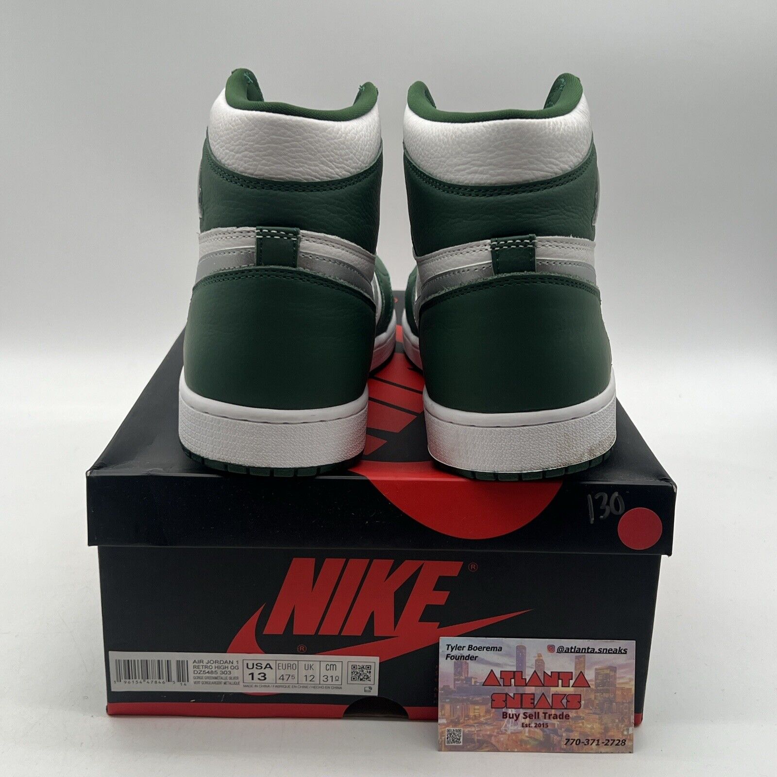 Size 13 - Jordan 1 Retro OG High Gorge Green Whit Silver Leather (DZ5485-303)