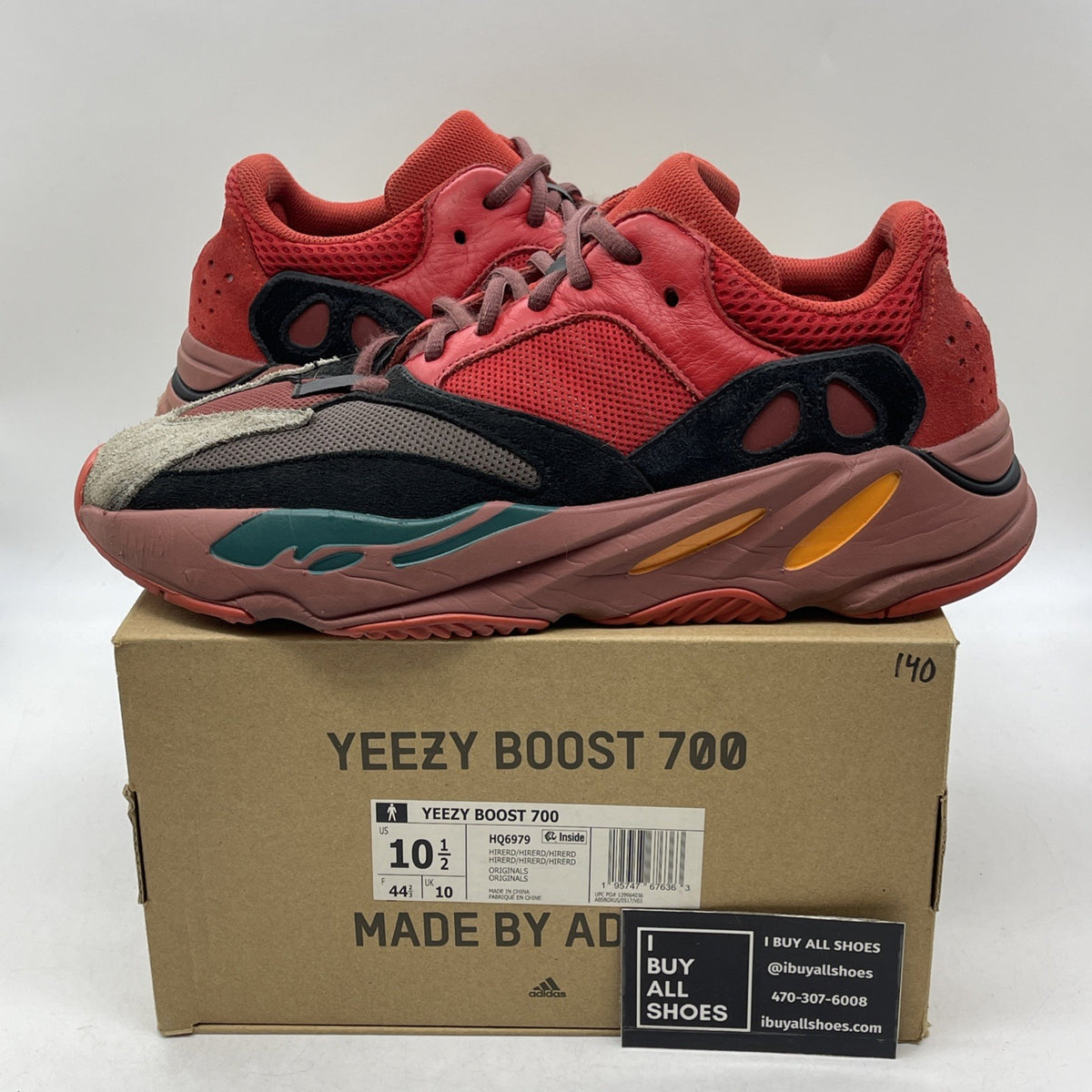 Size 10.5 - Adidas Yeezy Boost 700 Hi-Res Red (HQ6979)