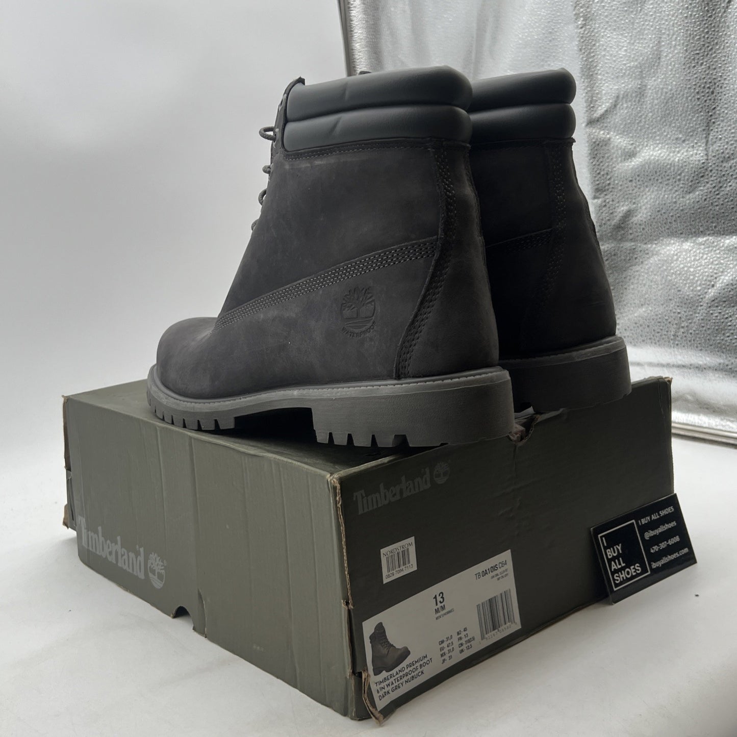 Size 13 - Timberland 6 Inch Premium Dark Gray/Black Mens Boot (TB-0A10IS-C64)