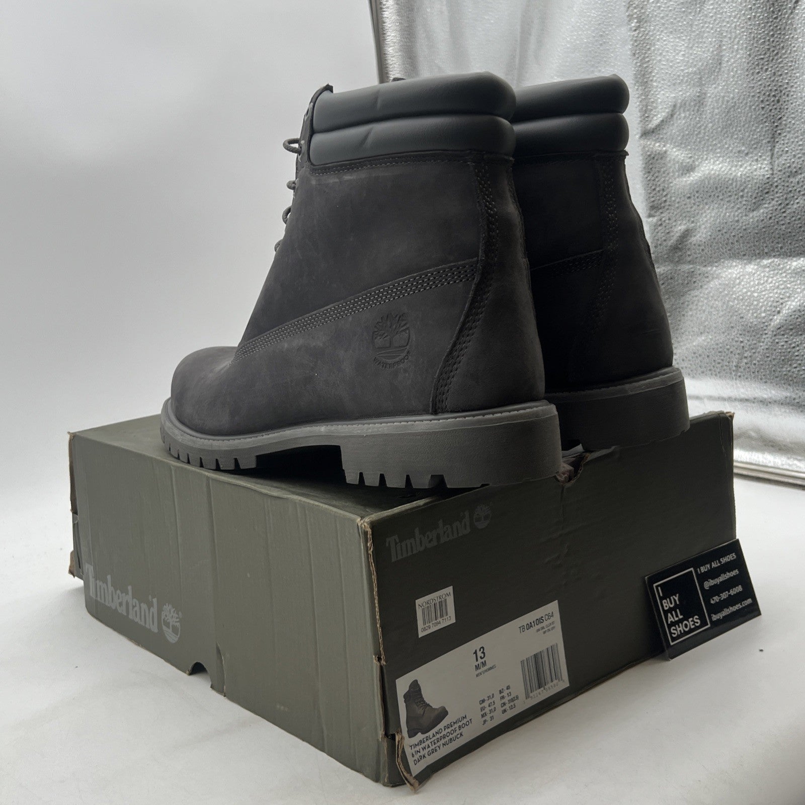 Size 13 - Timberland 6 Inch Premium Dark Gray/Black Mens Boot (TB-0A10IS-C64)