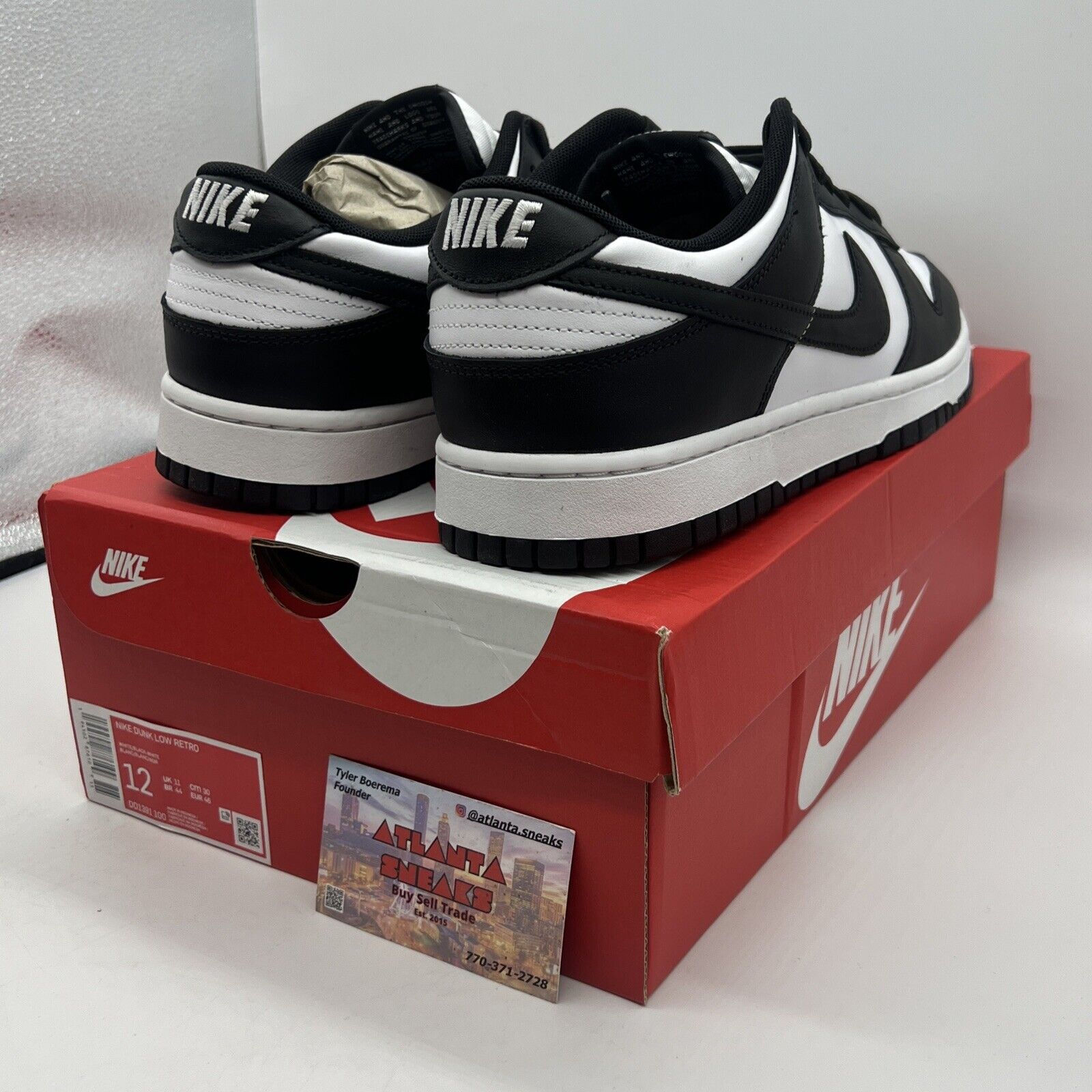 Size 12 - Nike Dunk Low Black White Brand New Og All