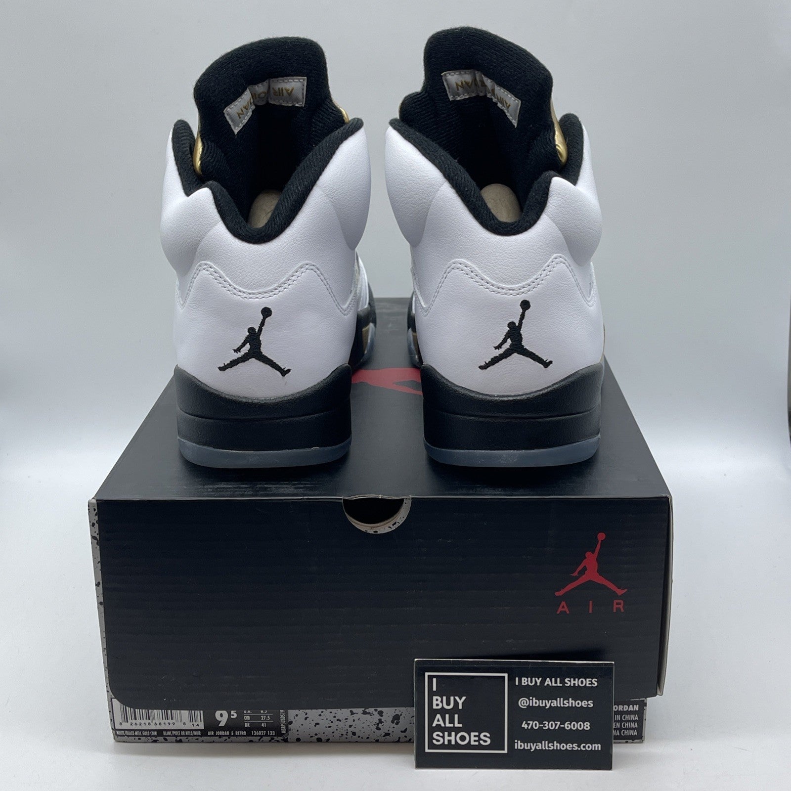 Size 9.5 - Air Jordan 5 Retro Olympic White Gold Leather (136027-133)