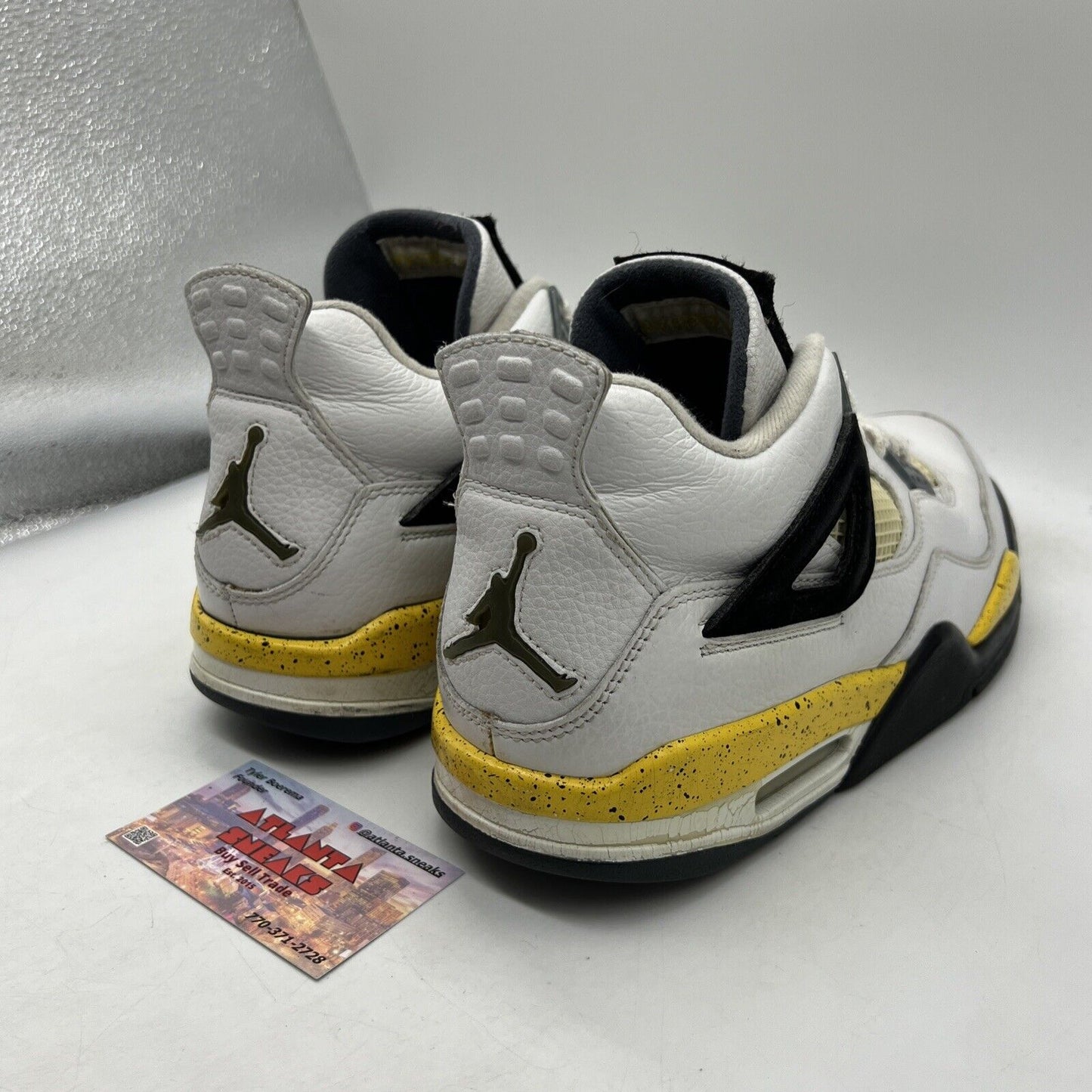 Size 10.5 - Air Jordan 4 Retro LS Tour Yellow White Leather Black (314254-171)