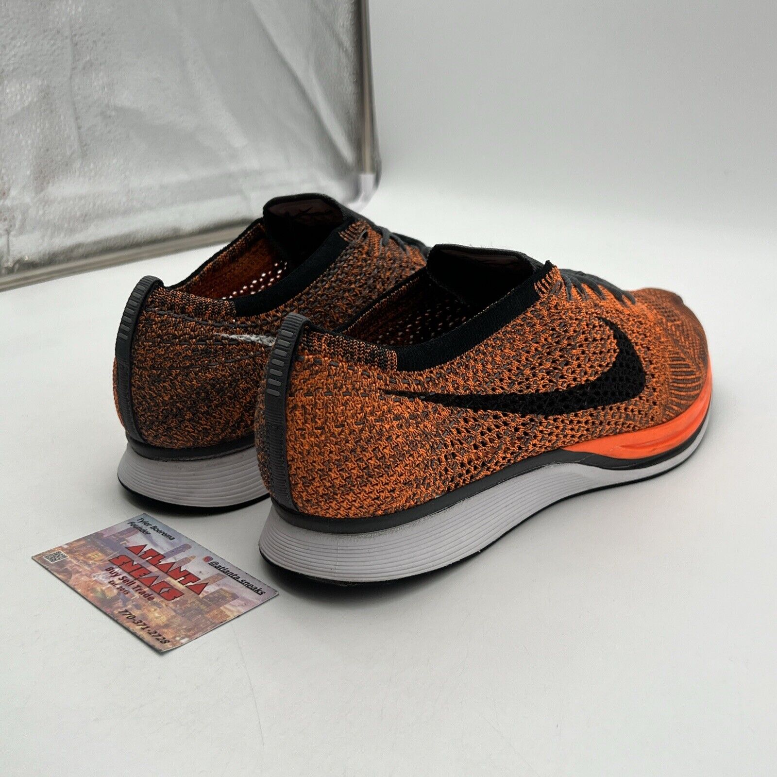 Size 11 - Nike Flyknit Racer Total Orange Grey Black (526628-810)