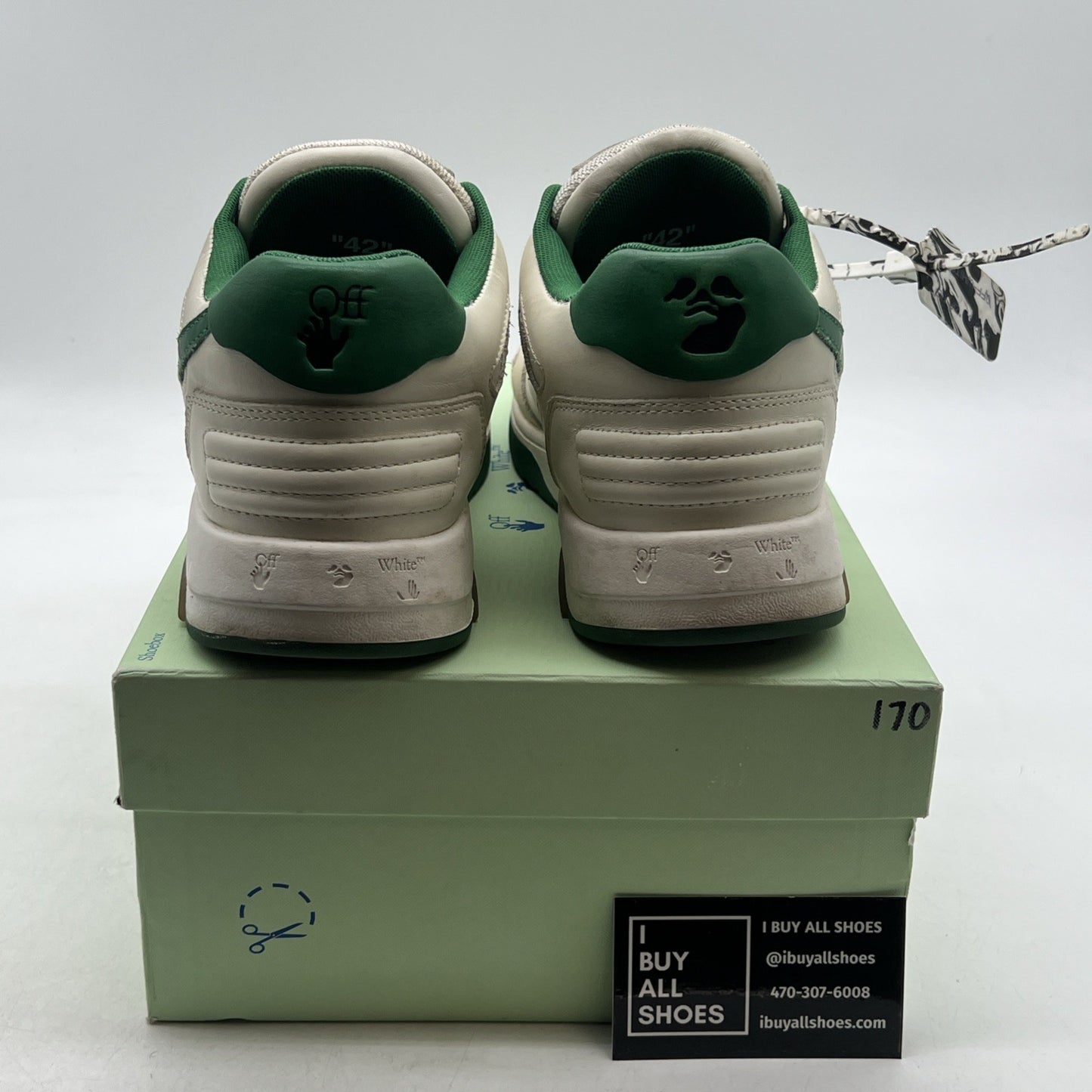 Size 42 - Off-White Virgil Out Of Office OOO White/Green Sneakers