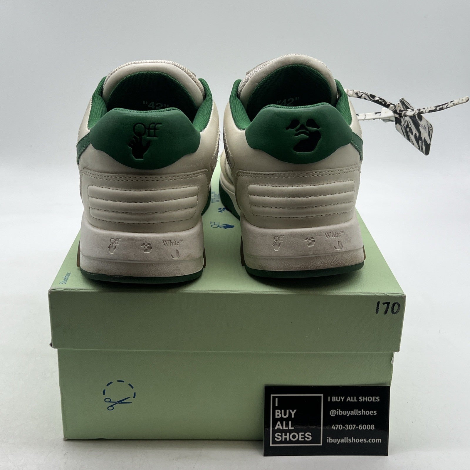 Size 42 - Off-White Virgil Out Of Office OOO White/Green Sneakers