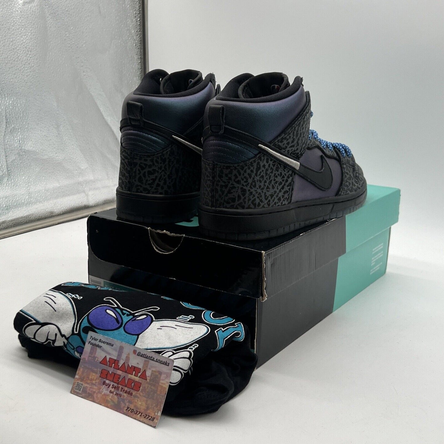 Size 6 - Nike Black Sheep x Dunk SB High Black Hornet Blue Purple (BQ6827-001)