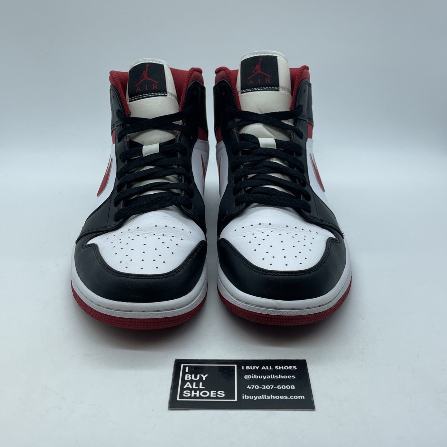 Size 11 - Air Jordan 1 Mid Black Gym Red Black Red Suede Leather (554724-122)