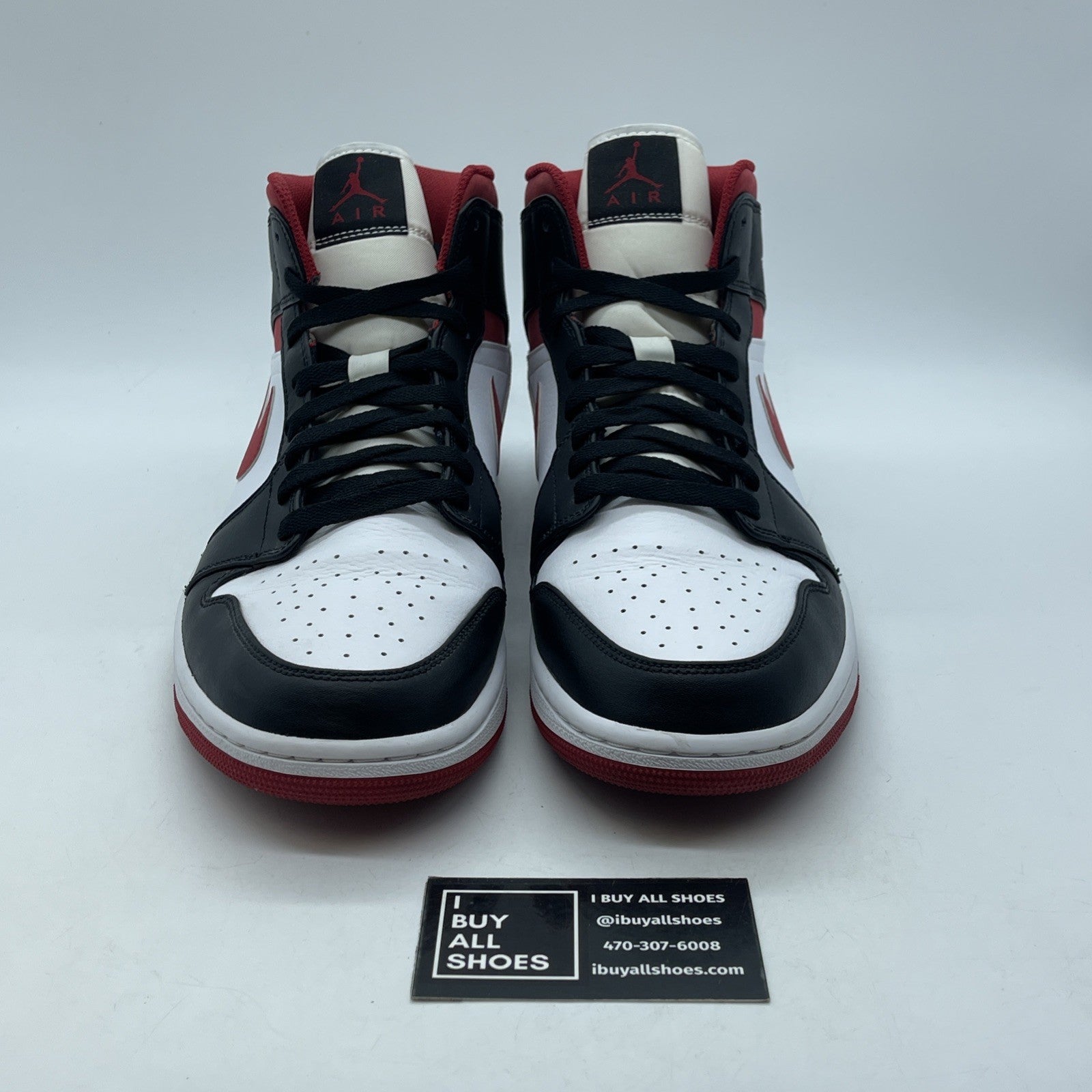 Size 11 - Air Jordan 1 Mid Black Gym Red Black Red Suede Leather (554724-122)