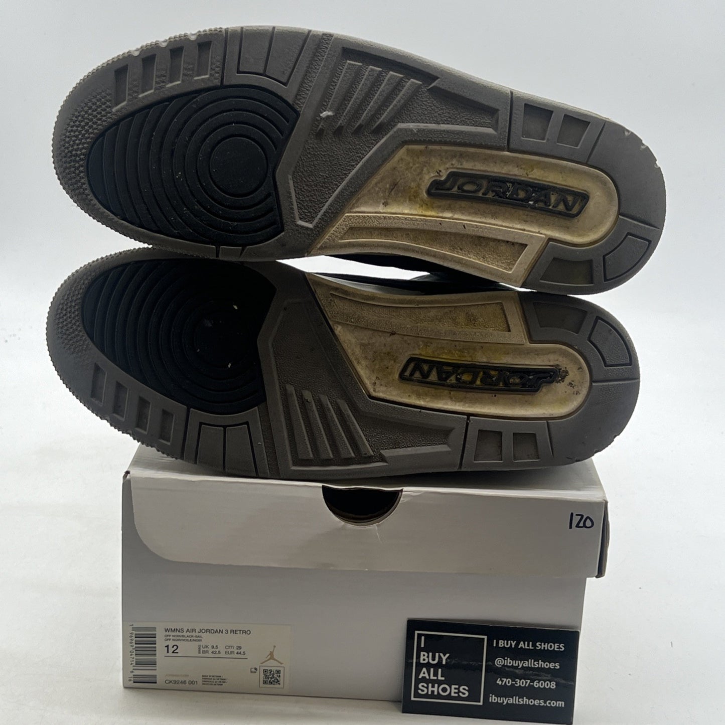 Size 12W - Air Jordan 3 Retro- Off Noir/Black-Sail (CK9246-001)