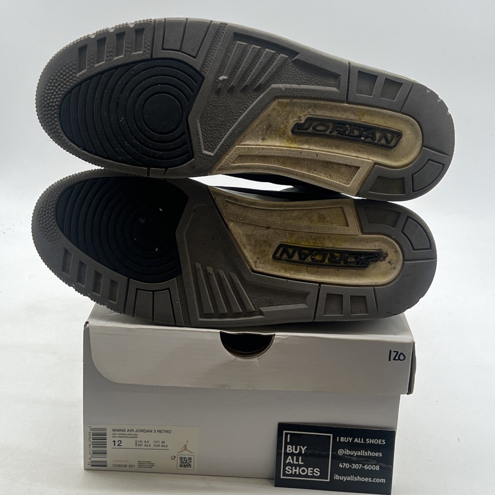 Size 12W - Air Jordan 3 Retro- Off Noir/Black-Sail (CK9246-001)