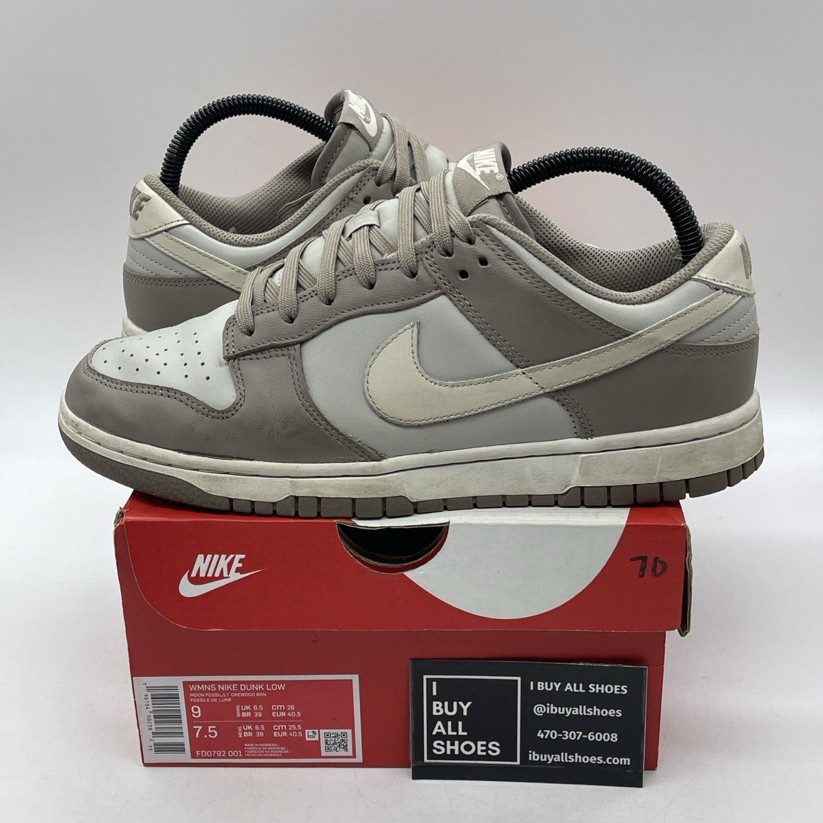 Size 9W - Nike Dunk Low Moon Fossil (FD0792-001)