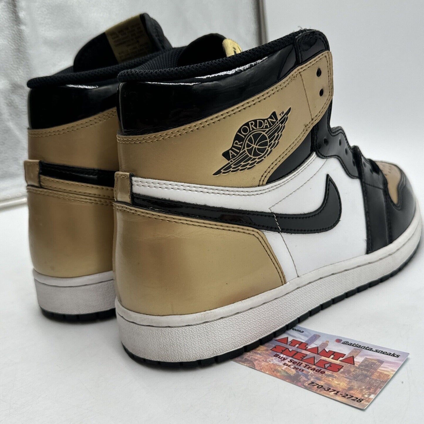Size 11.5 - Jordan 1 Retro High OG NRG Gold Toe 2018 Patent White Shine Classics