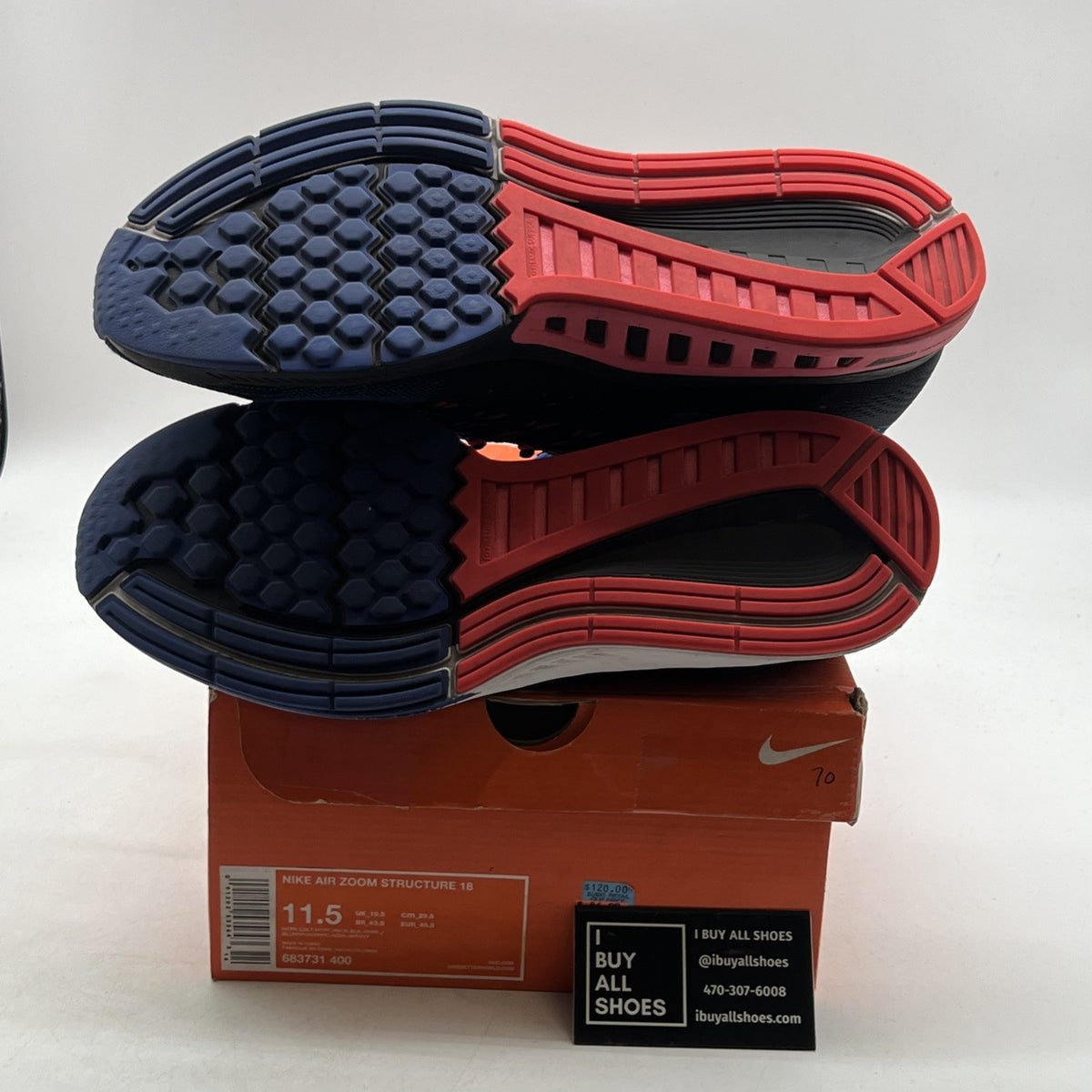 Size 11.5 - Nike Air Zoom Structure 18 Blue Pink (683731-400)