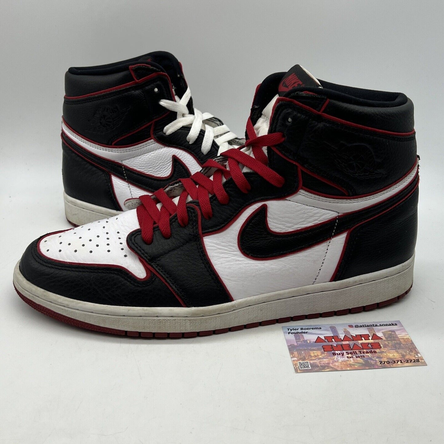 Size 13 - Jordan 1 Retro High OG Bloodline 2019 Black White Leather  555088-062