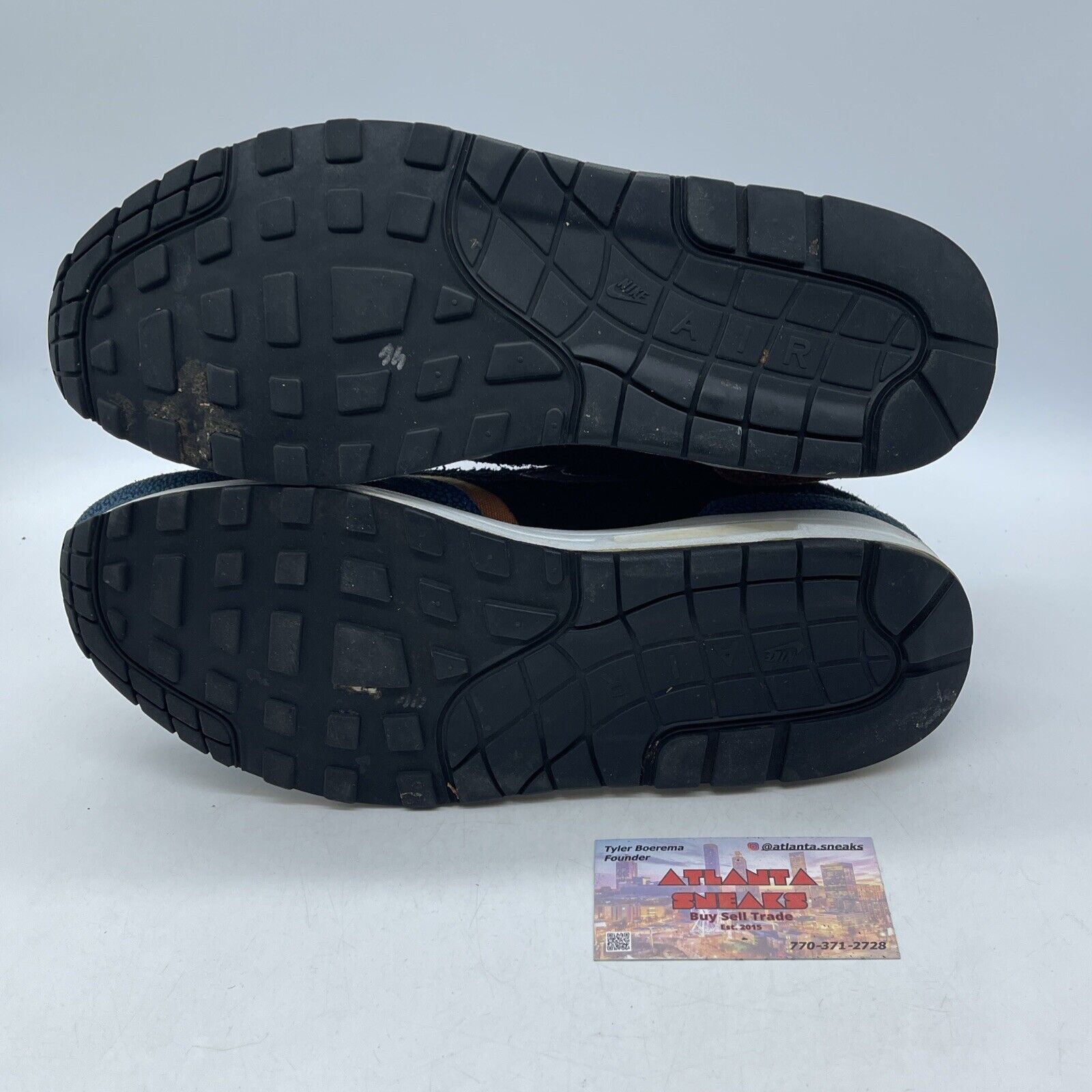 Size 11.5 - Nike De'Aaron Fox x Air Max 1 Swipa Black Blue Suede (CJ9746-001)