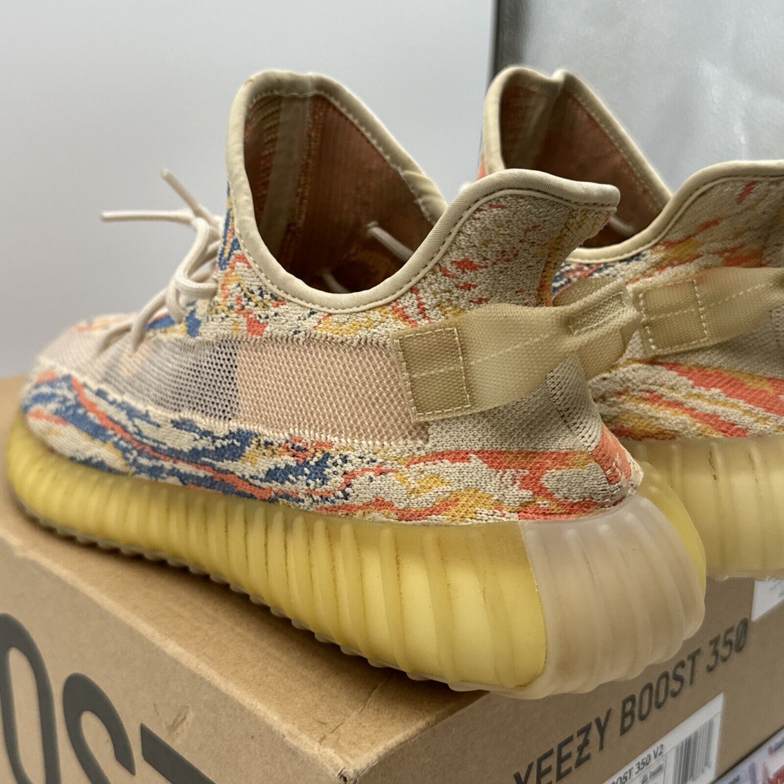 Size 12.5 - adidas Yeezy Boost 350 V2 Low MX Oat Yellow Blue Orange Comfy Kanye