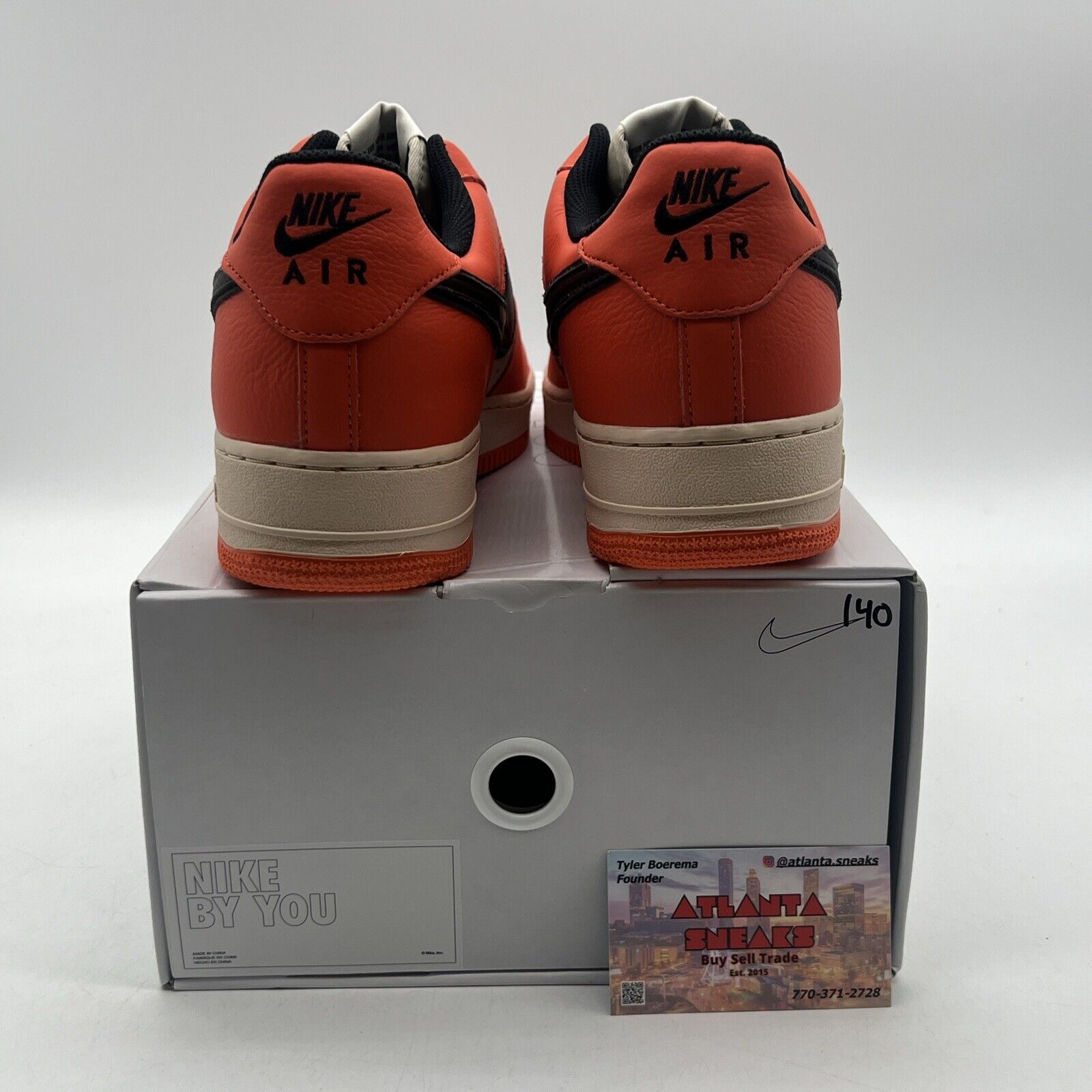 Size 11.5 - NIKE AIR FORCE 1 LOW ID NIKE BY YOU ORANGE Black Tan (DJ7015-991)