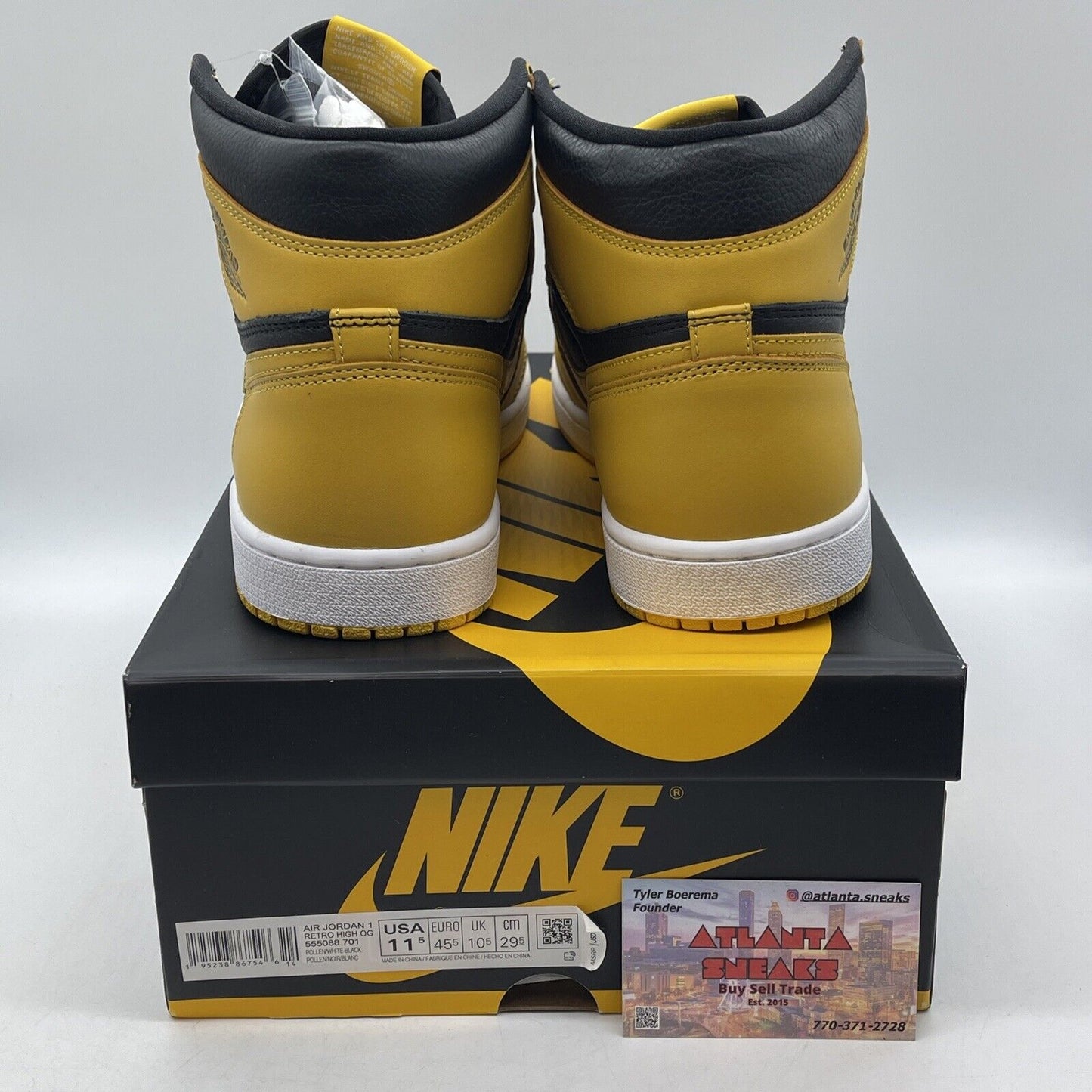 Size 11.5 - Jordan 1 Retro OG High Pollen Yellow White Leather (555088-701)