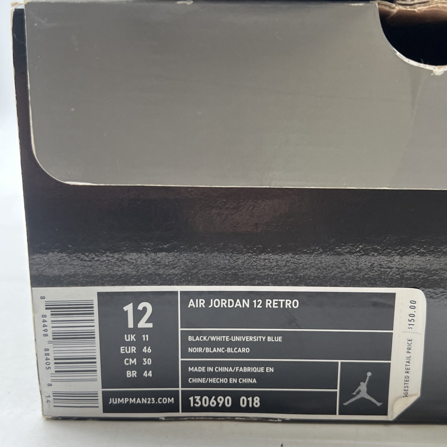 Size 12 - Air Jordan 12 Retro 2009 Nubuck (130690-018)