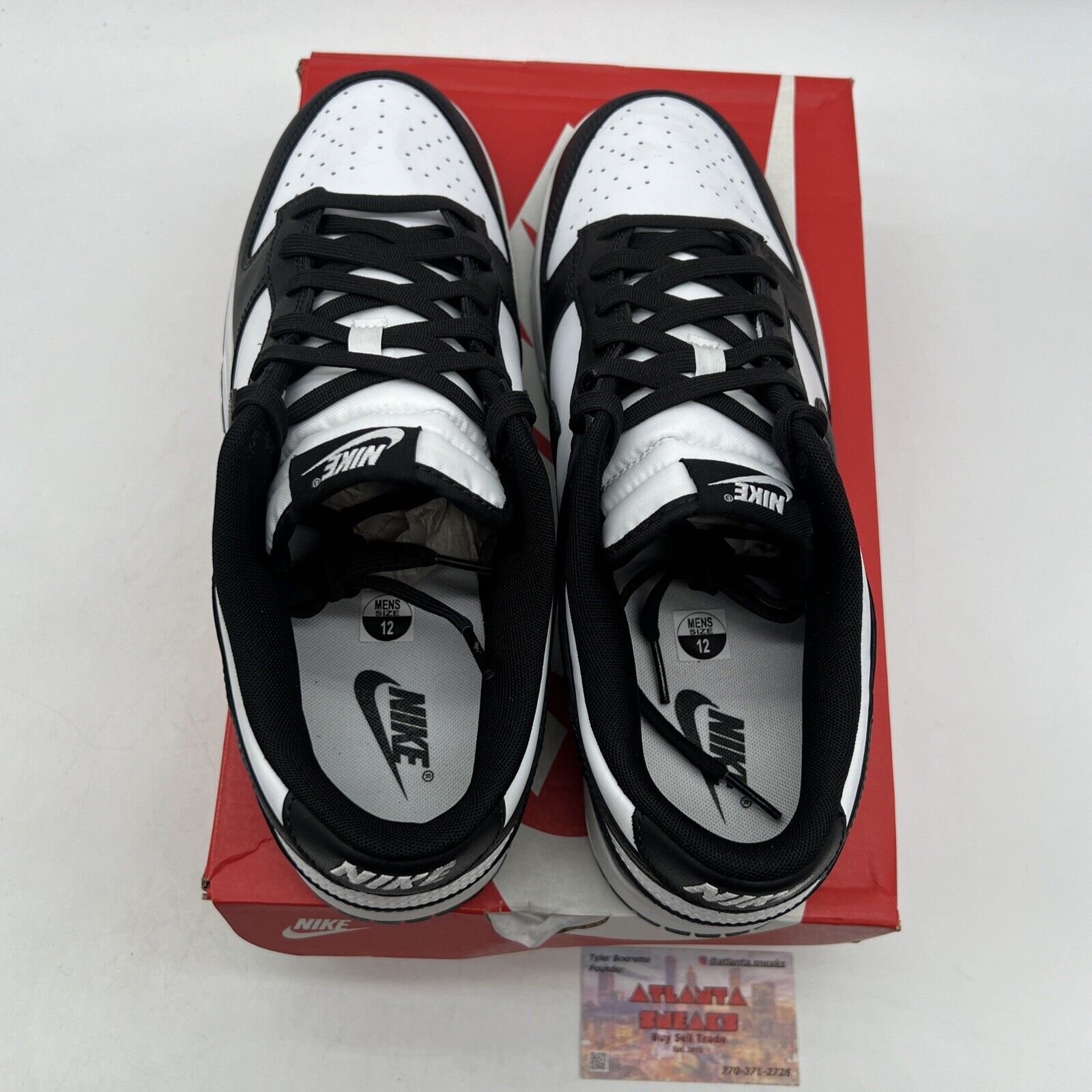 Size 12 - Nike Dunk Low Black White Leather (DD1391-100)