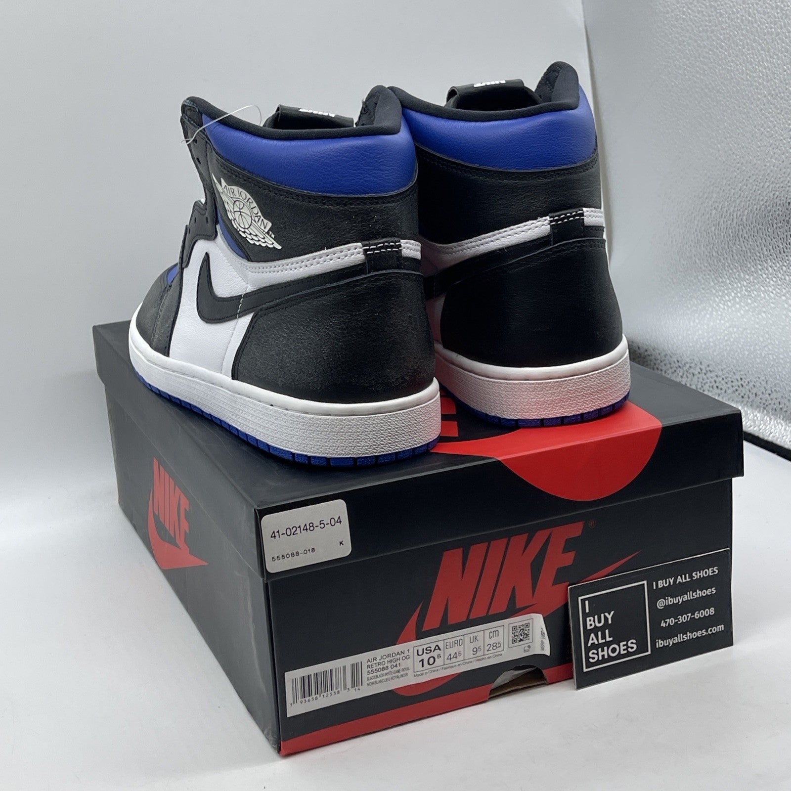 Size 10.5 - Jordan 1 Retro OG High Royal Toe Blue White (555088-041)