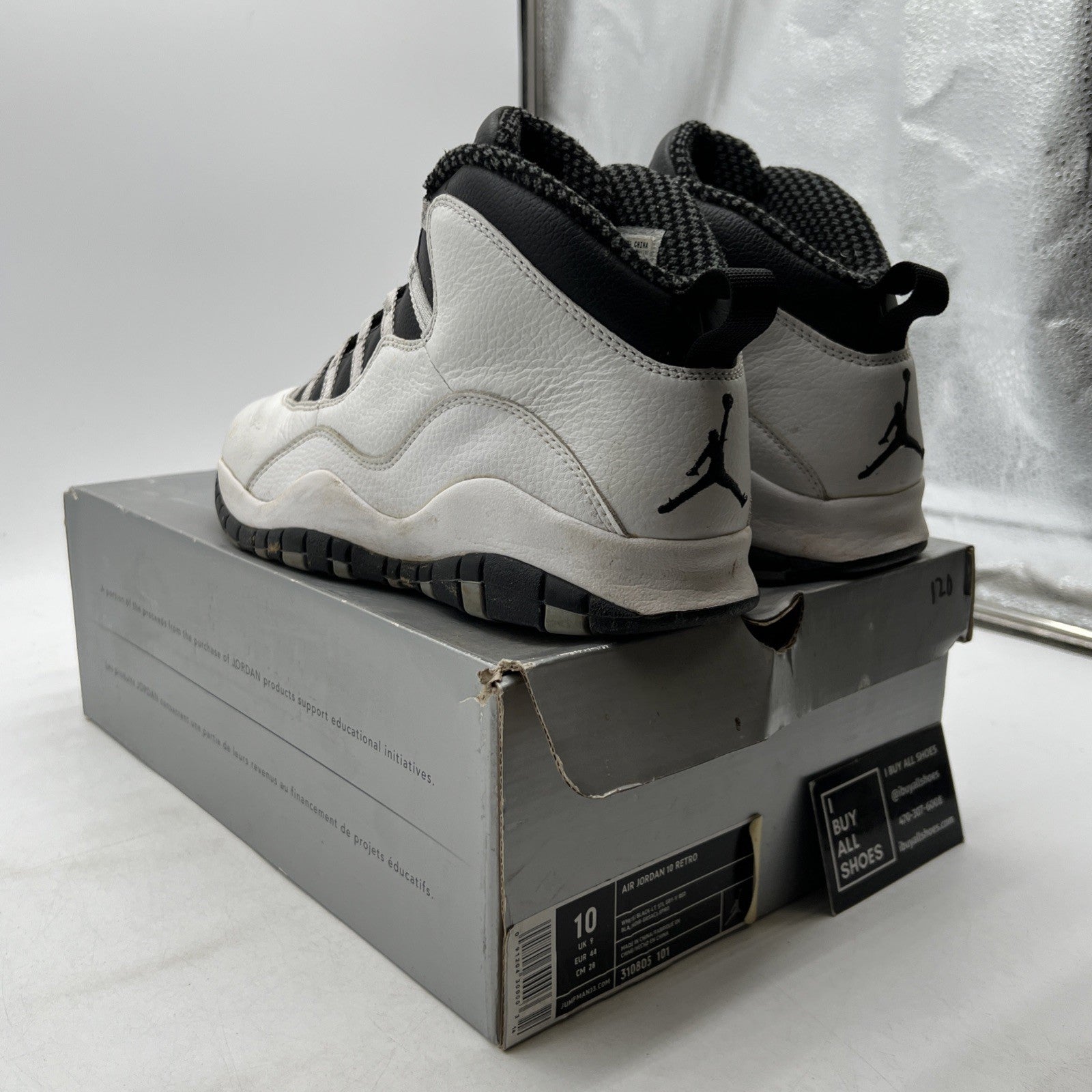 Size 10 - Air Jordan 10 Retro 2005 Steel (310805-101)