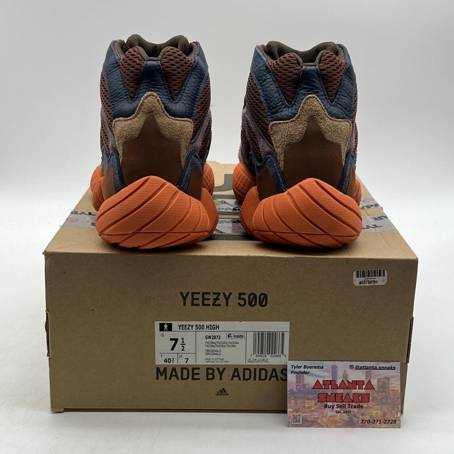 Size 7.5 - adidas Yeezy 500 High Tactical Orange Blue Suede (GW2873)