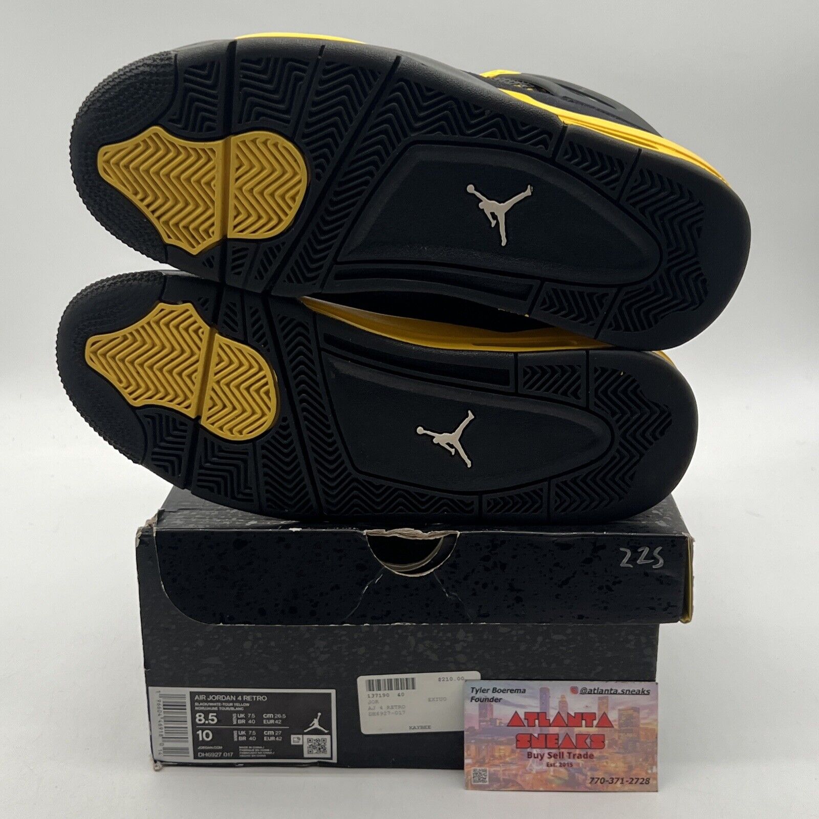 Size 8.5 - Jordan 4 Retro Mid Thunder Black Yellow Suede (DH6927-017)