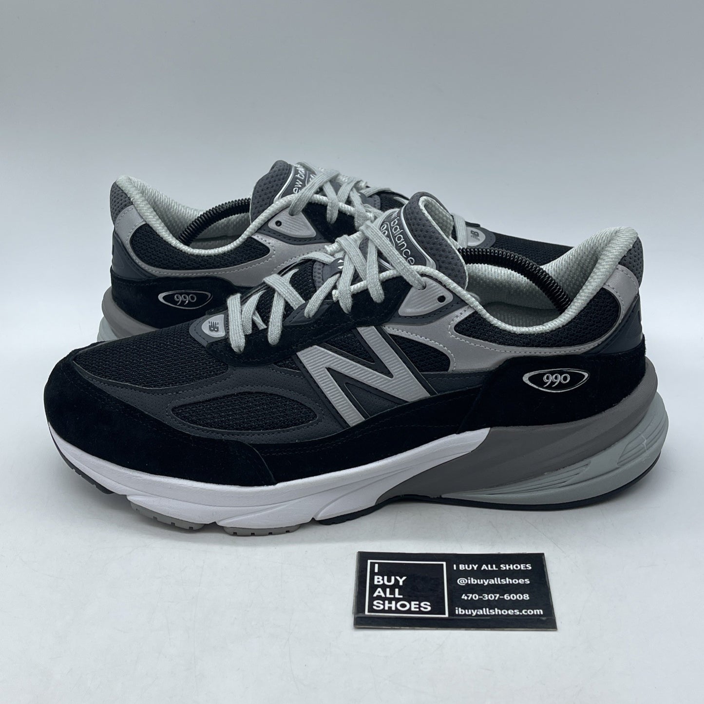 Size 12 - New Balance 990v6 Made in USA Black Silver (M990BK6)