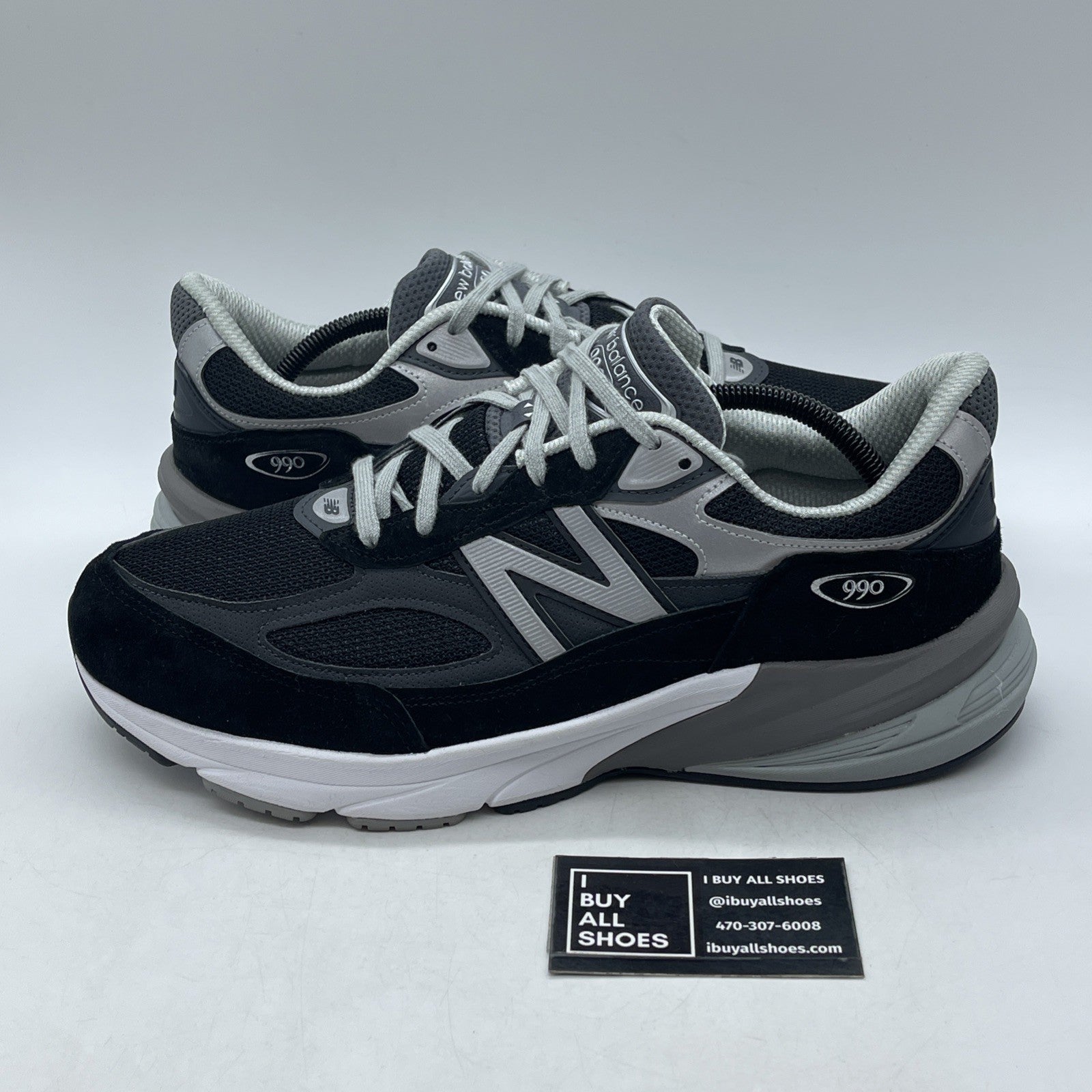 Size 12 - New Balance 990v6 Made in USA Black Silver (M990BK6)
