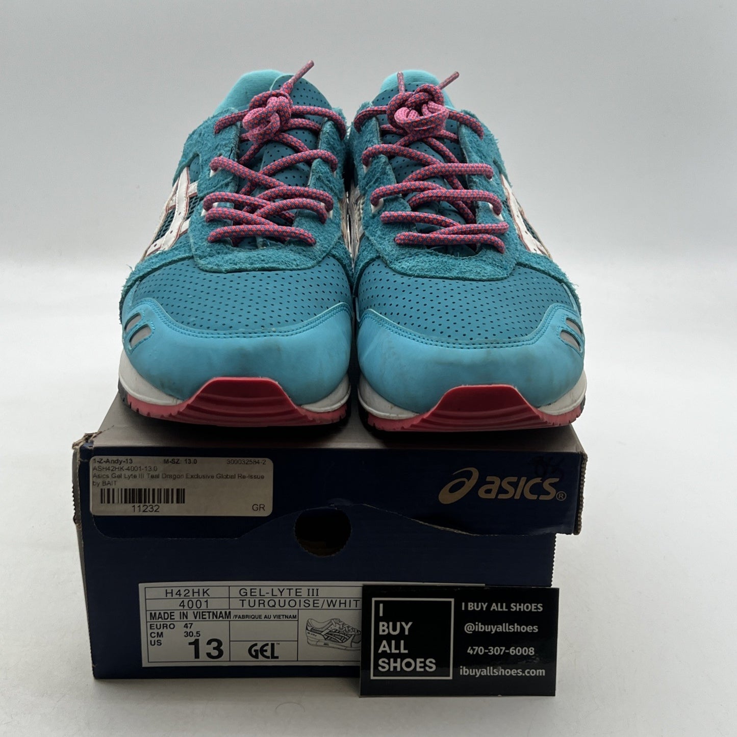 Size 13 - Asics Bait x Gel Lyte 3 Teal Dragon (H42HK4001)