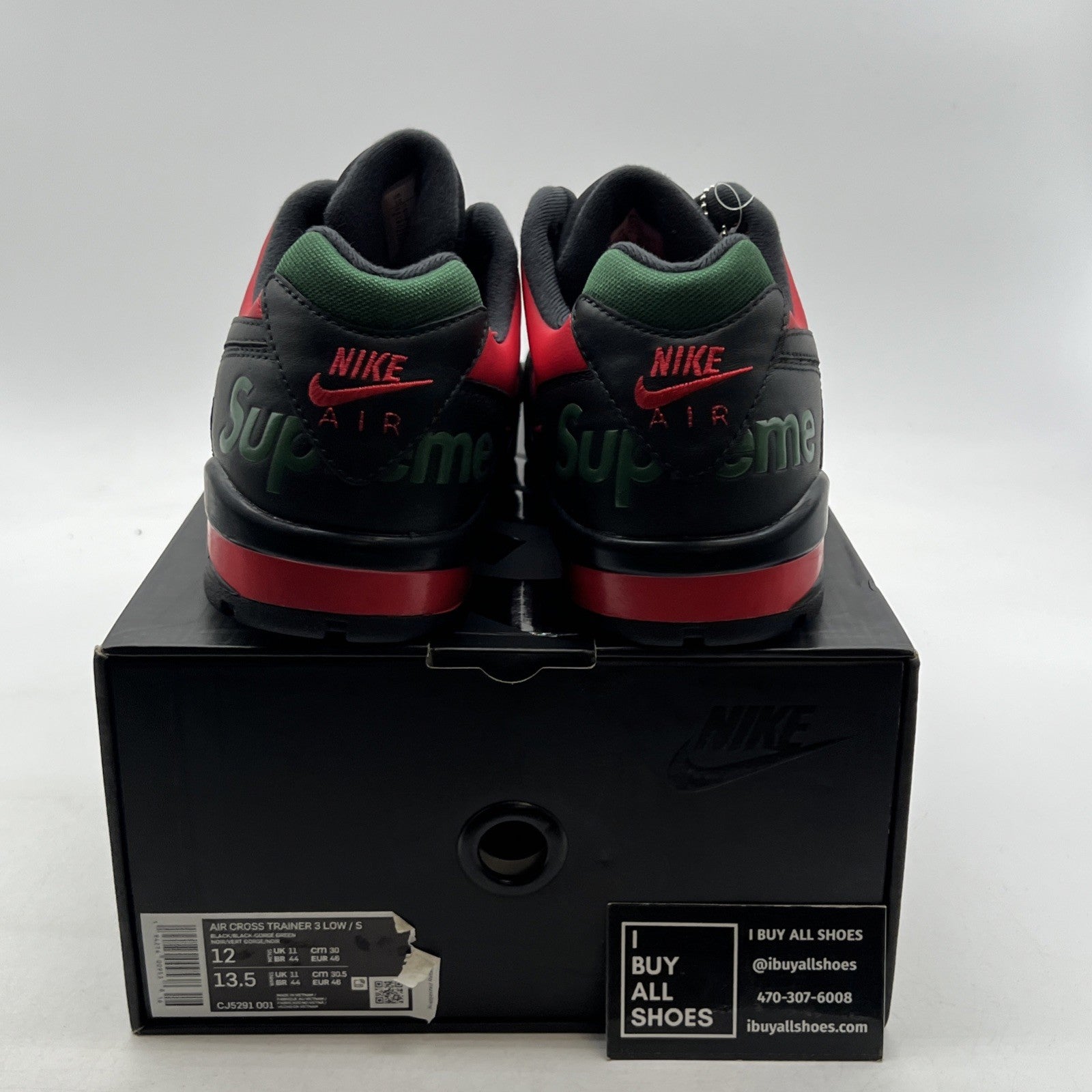 Size 12 - Nike Supreme x Air Cross Trainer 3 Low Black Gorge Green (CJ5291-001)