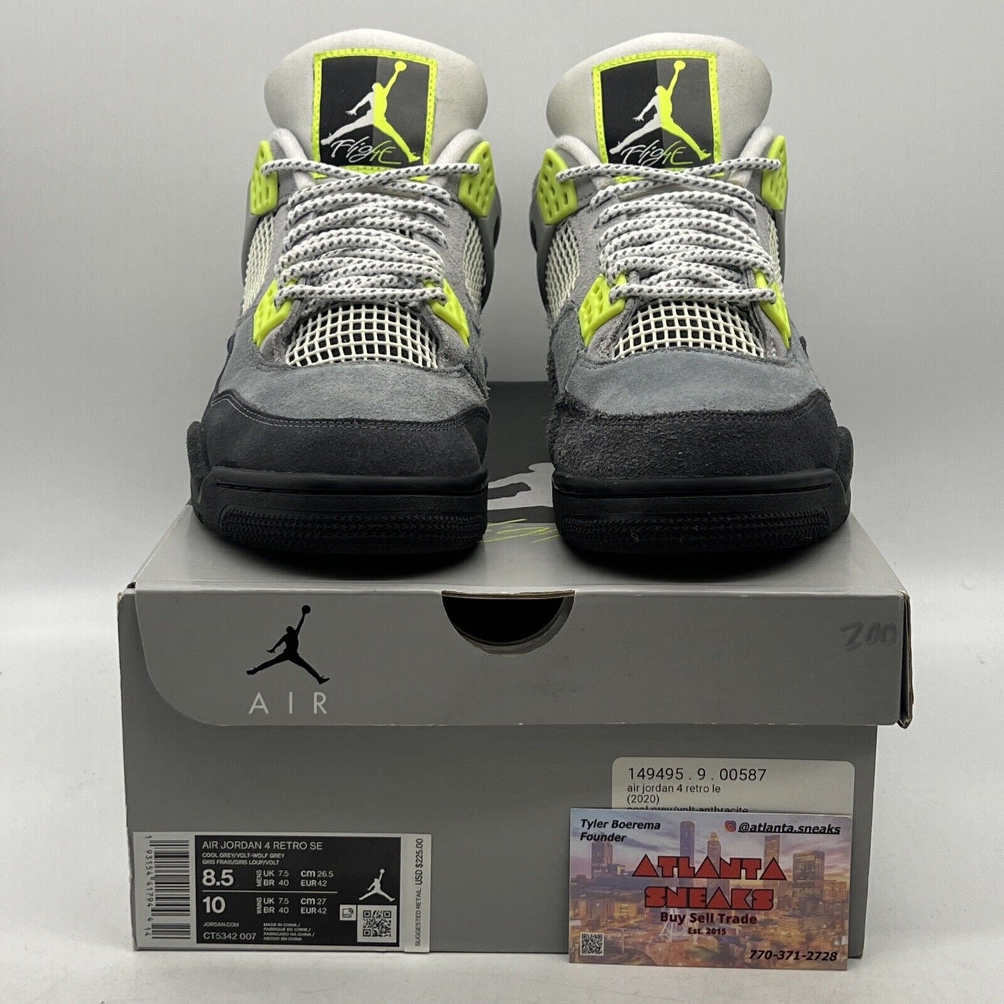 Size 8.5 - Jordan 4 Retro SE Mid Neon 95 Suede (CT5342-007)