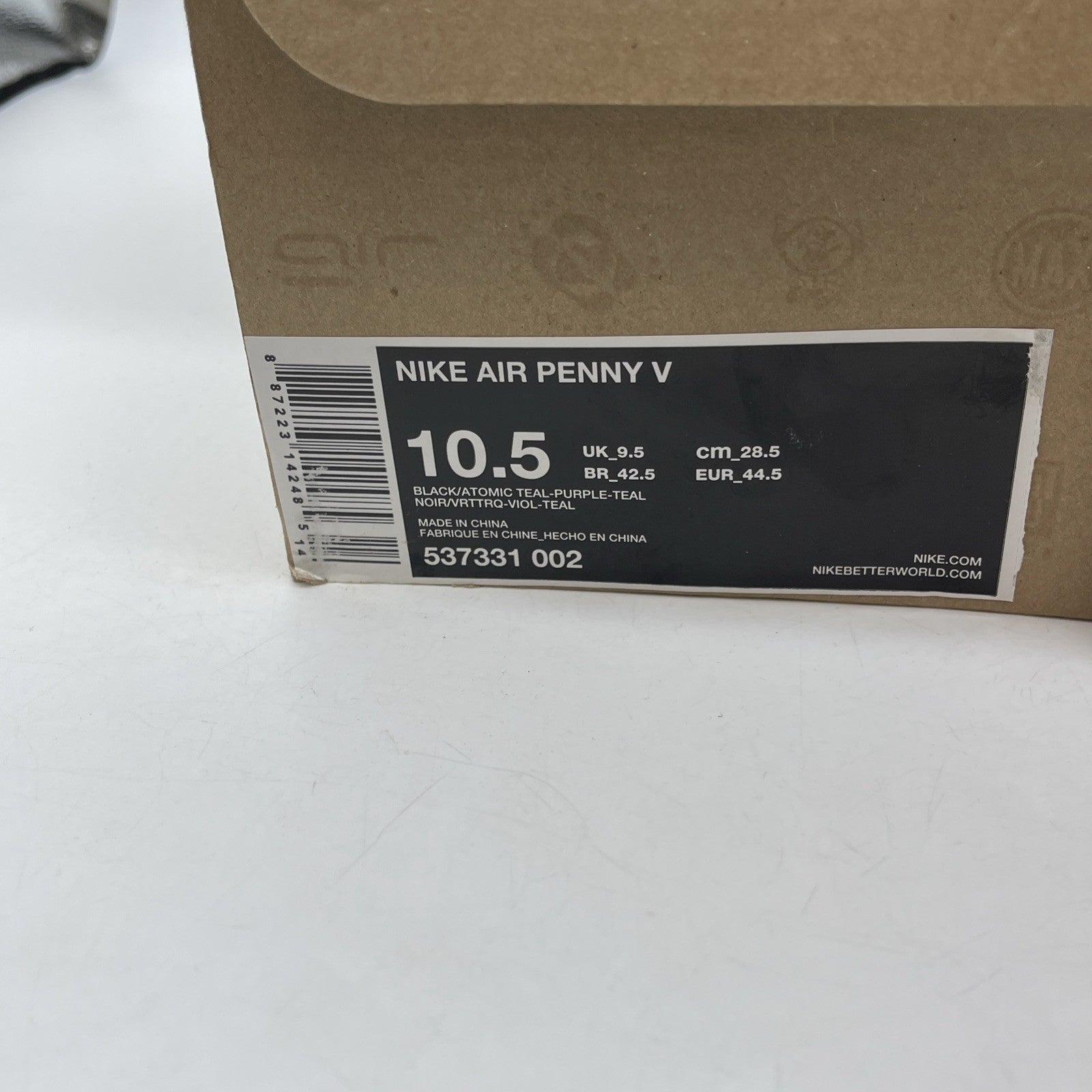 Size 10.5 - Nike Air Penny 5 Invisibility Cloak Black Suede (537331-002)