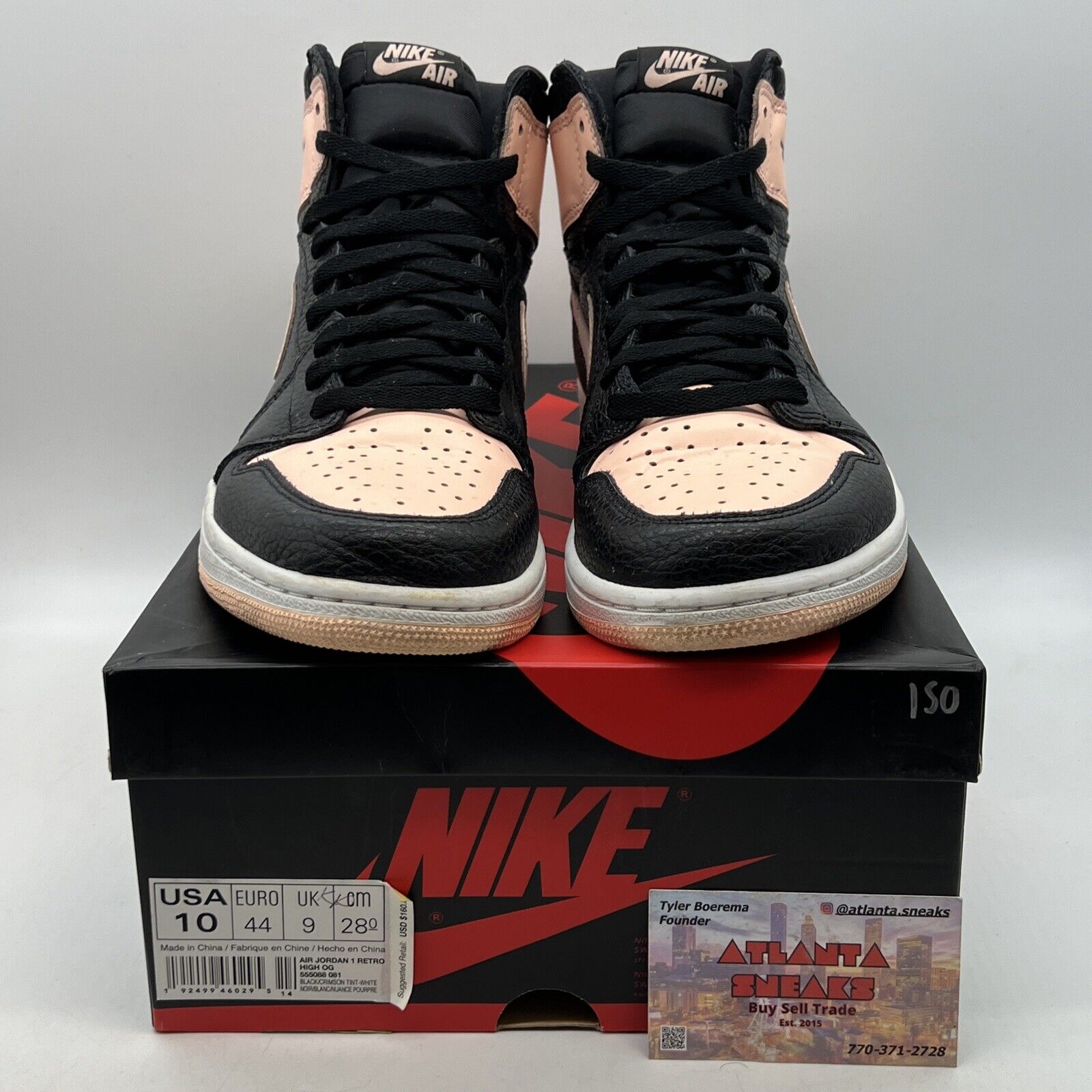 Size 10 - Air Jordan 1 Retro OG High Crimson Tint Black Leather (555088-081)