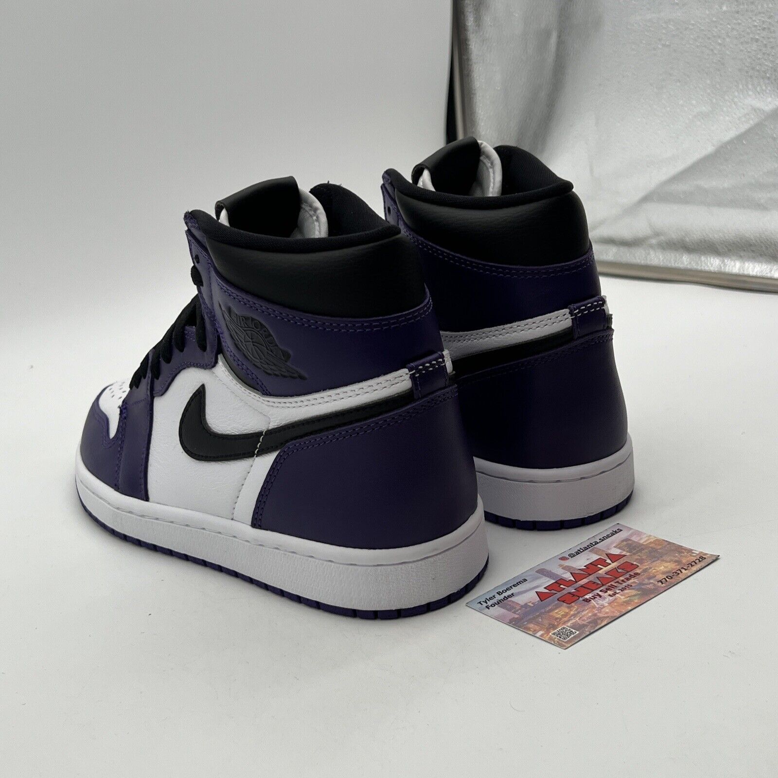 Size 8.5 - Jordan 1 Retro OG High Court Purple 2.0 White Black (555088-500)