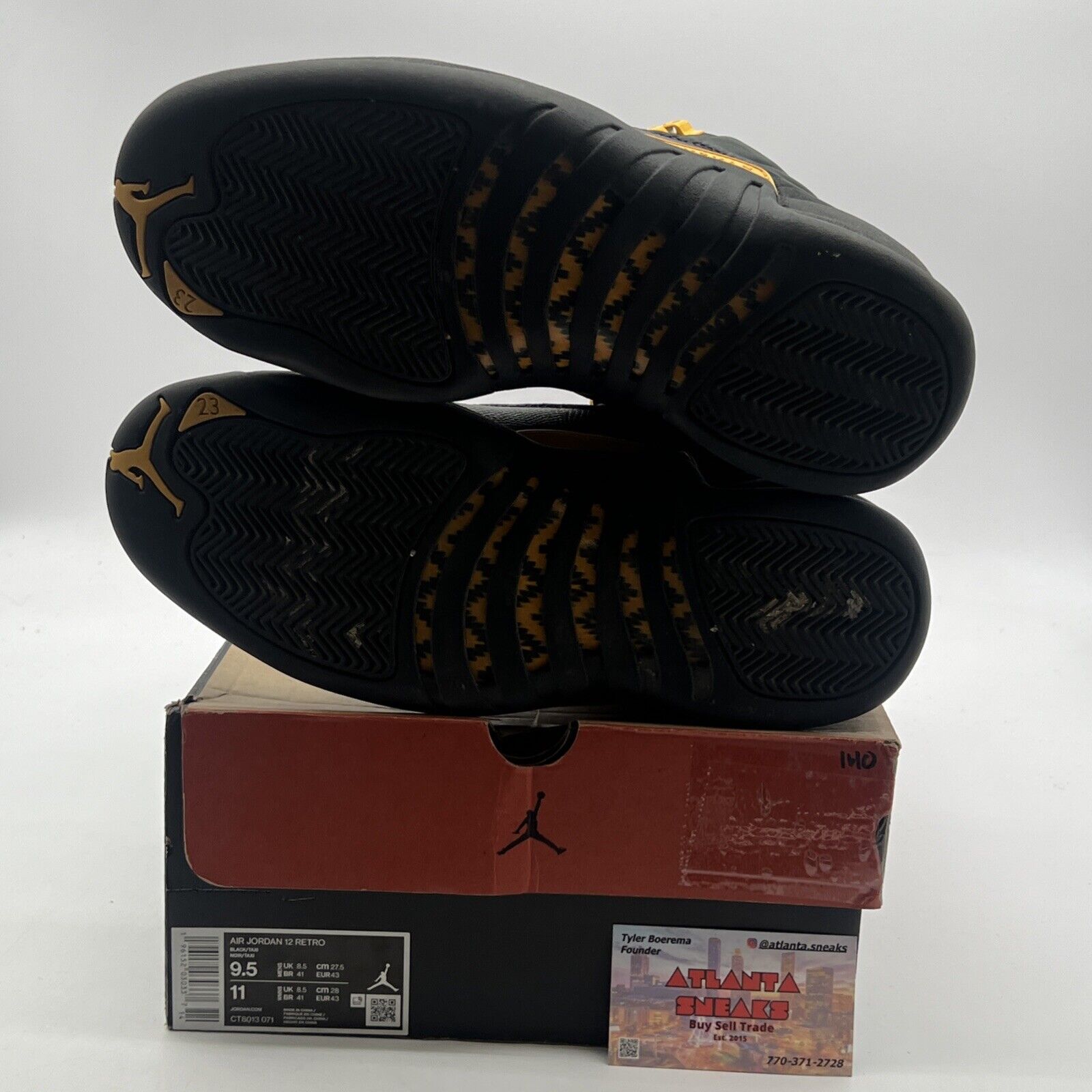 Size 9.5 - Air Jordan 12 Retro Mid Black Taxi (CT8013-071)