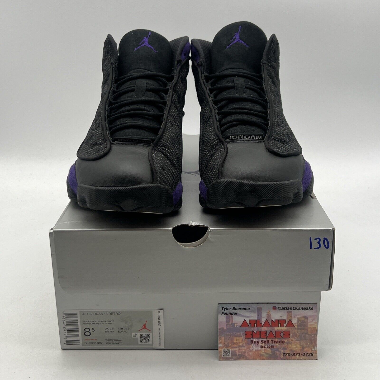 Size 8.5 - Jordan 13 Retro Court Purple Black Leather Suede (DJ5982-015)