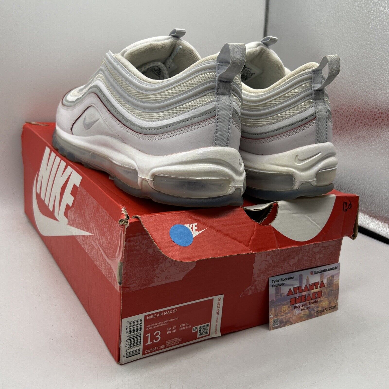 Size 13 - Nike Air Max 97 DIY Flare Red White Icey Leather