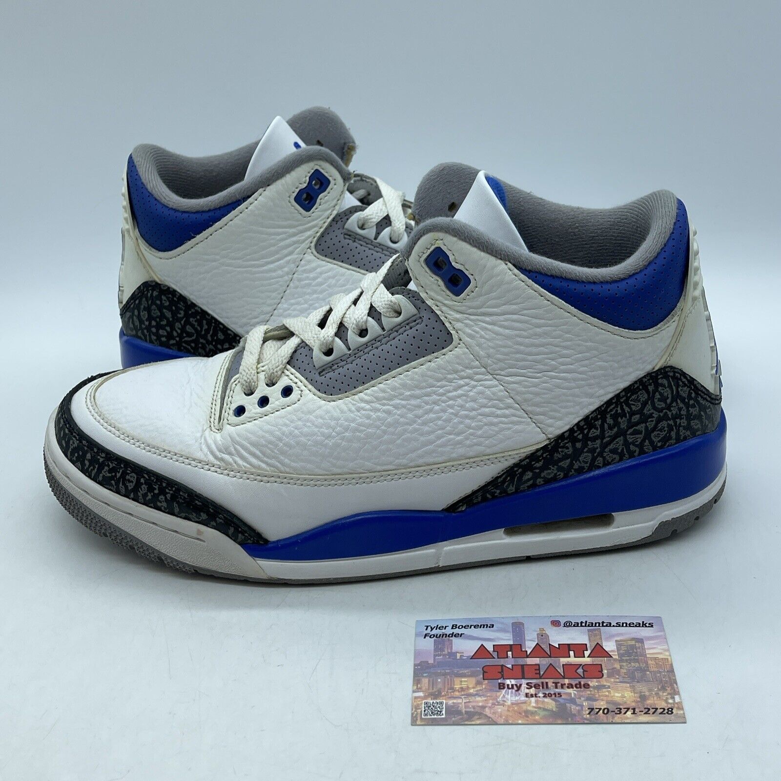 Size 8.5 - Jordan 3 Retro Mid Racer Blue White Leather Grey Suede (CT8532-145)