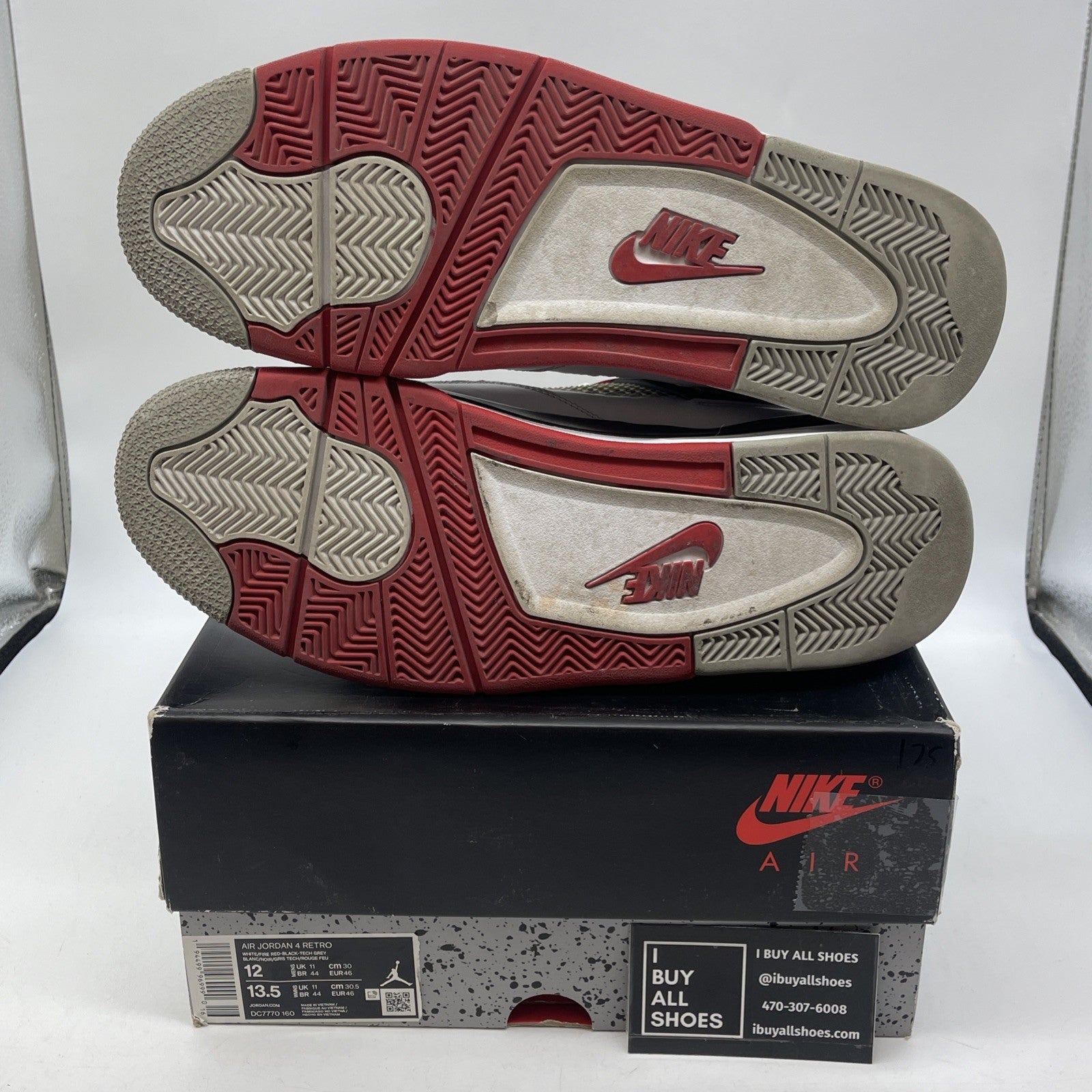 Size 12 - Jordan 4 Retro OG Mid Fire Red White Black Leather (DC7770-160)