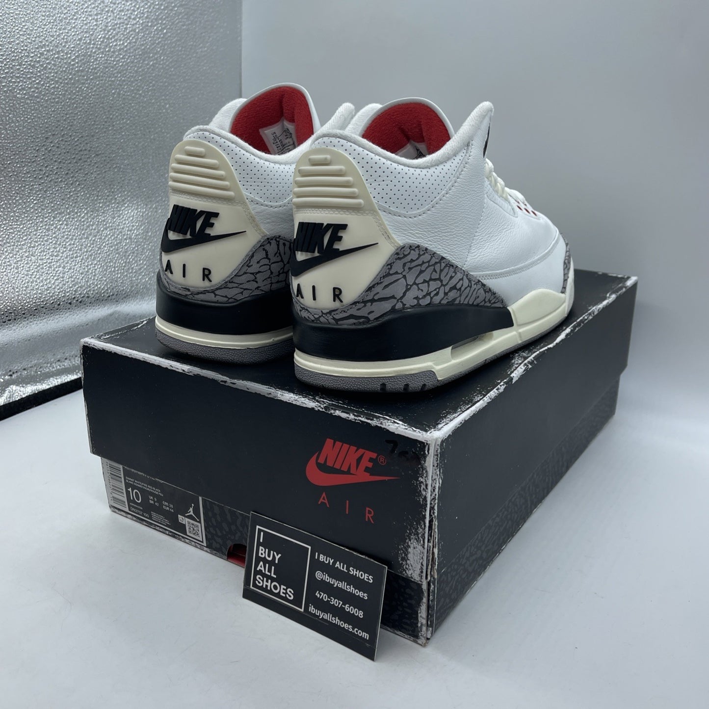 Size 10 - Jordan 3 Retro Mid White Cement Reimagined Grey Suede (DN3707-100)