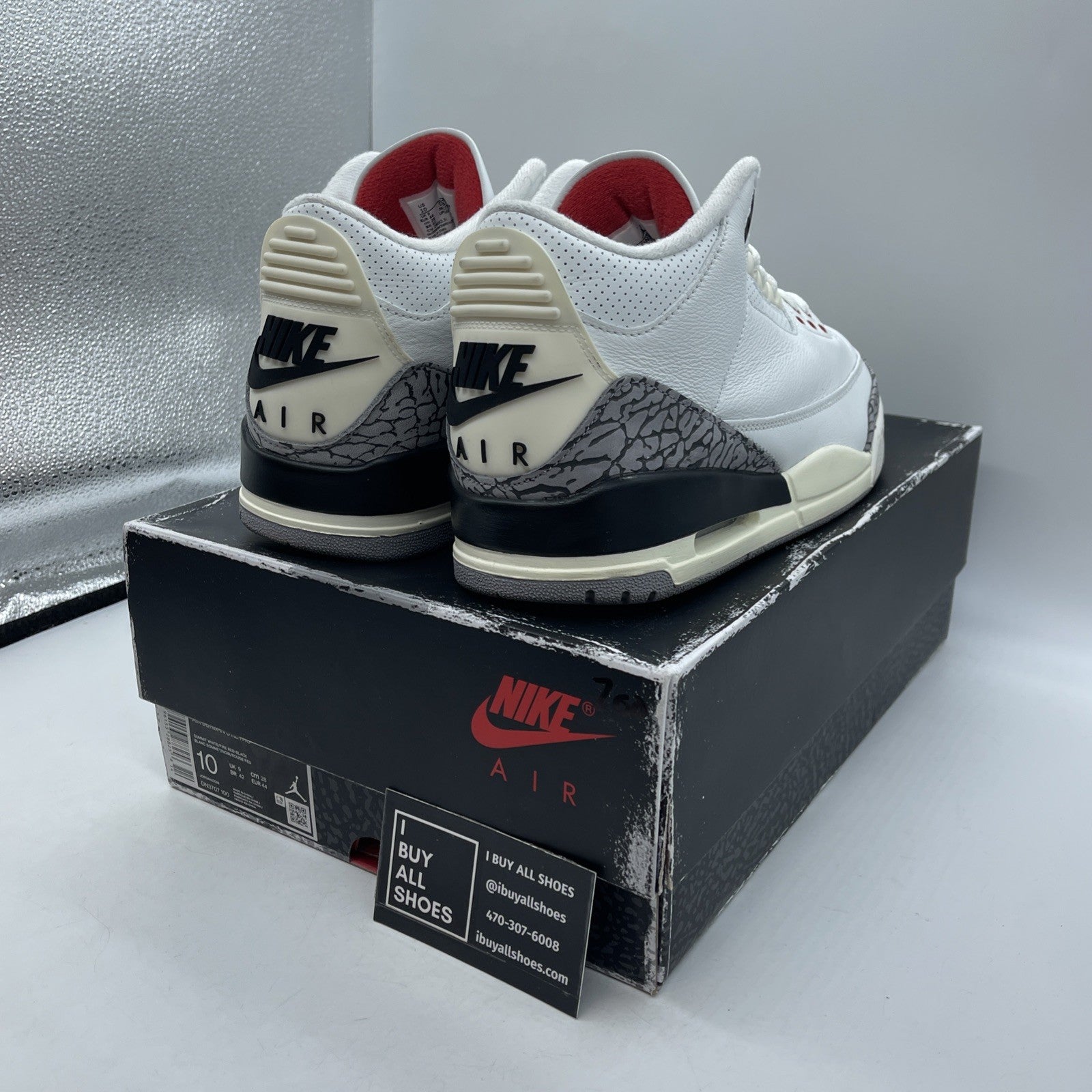 Size 10 - Jordan 3 Retro Mid White Cement Reimagined Grey Suede (DN3707-100)