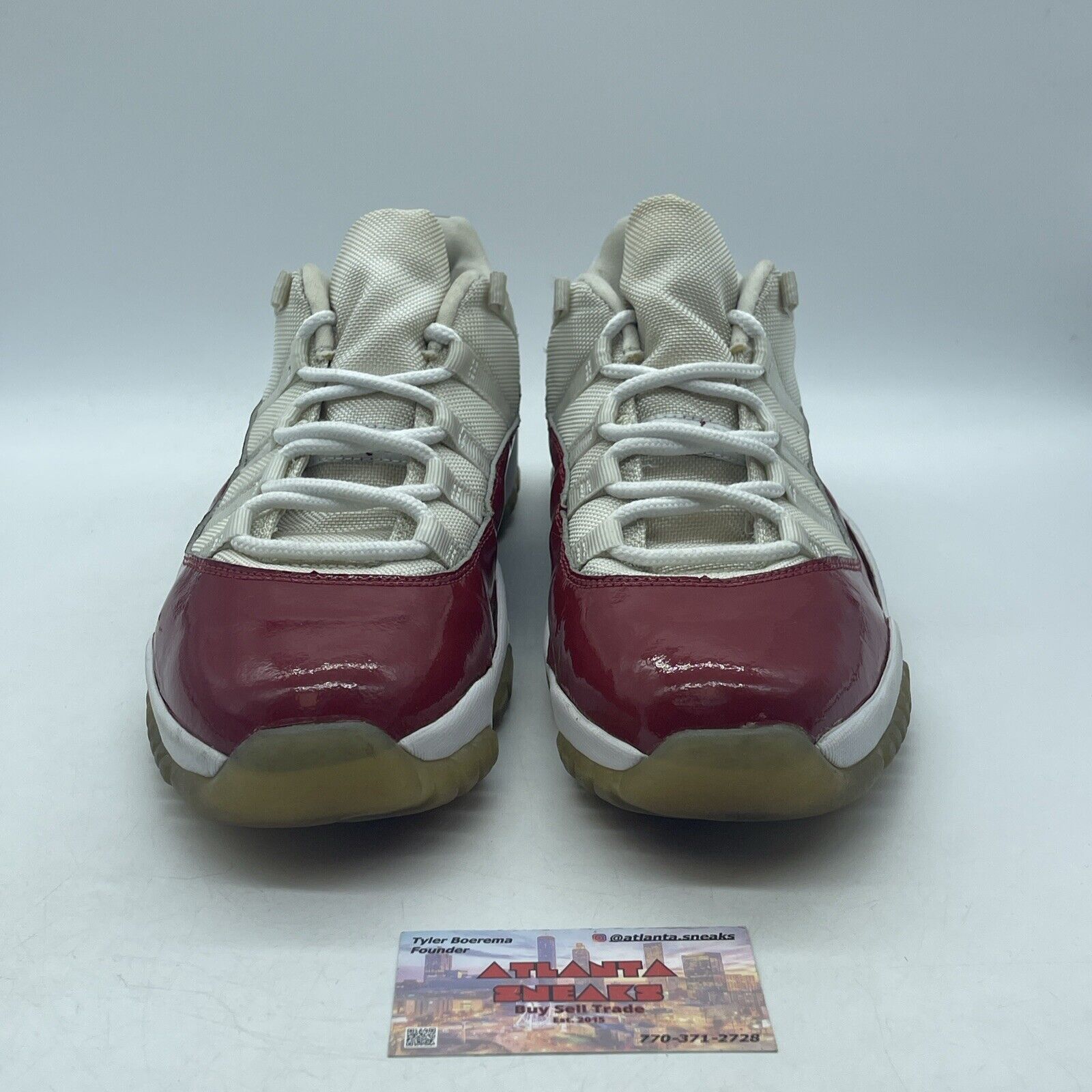 Size 11 - Air Jordan 11 Retro 2001 Low Cherry White Leather (136053-161)