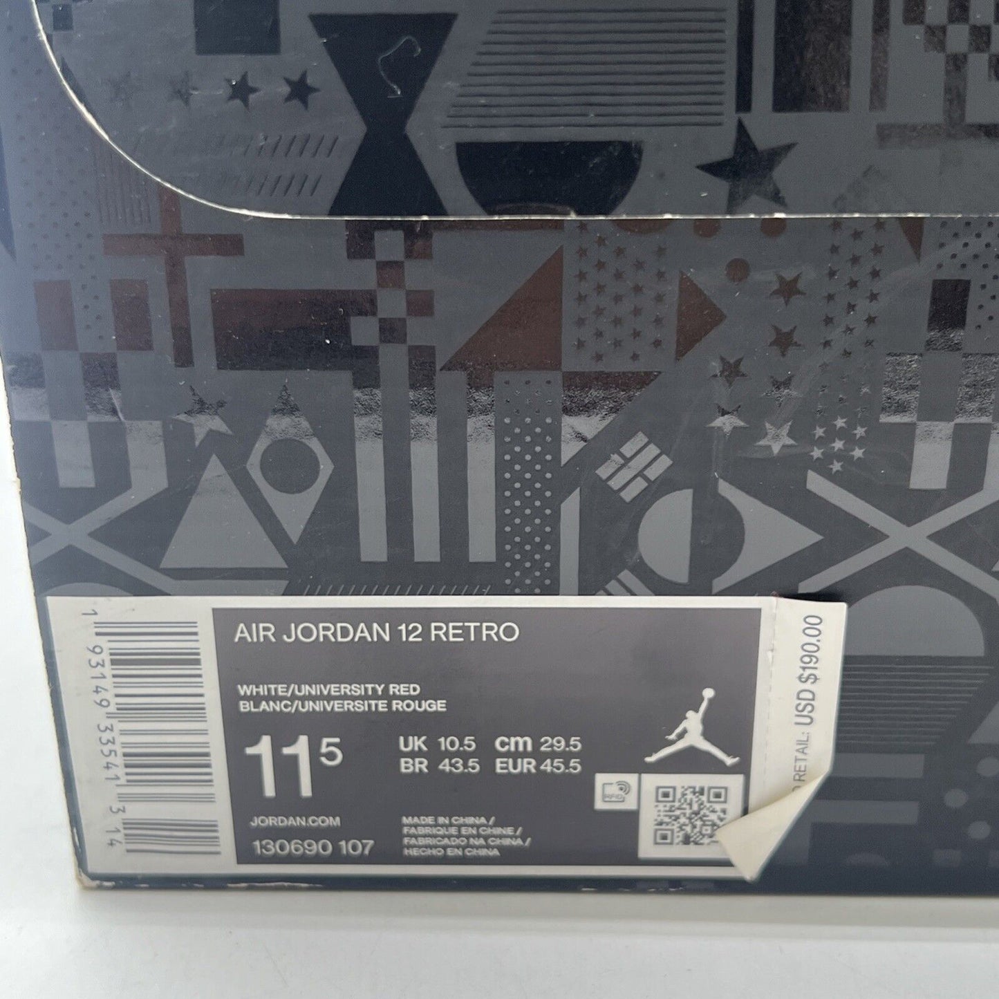 Size 11.5 - Air Jordan 12 Retro FIBA (130690-107)
