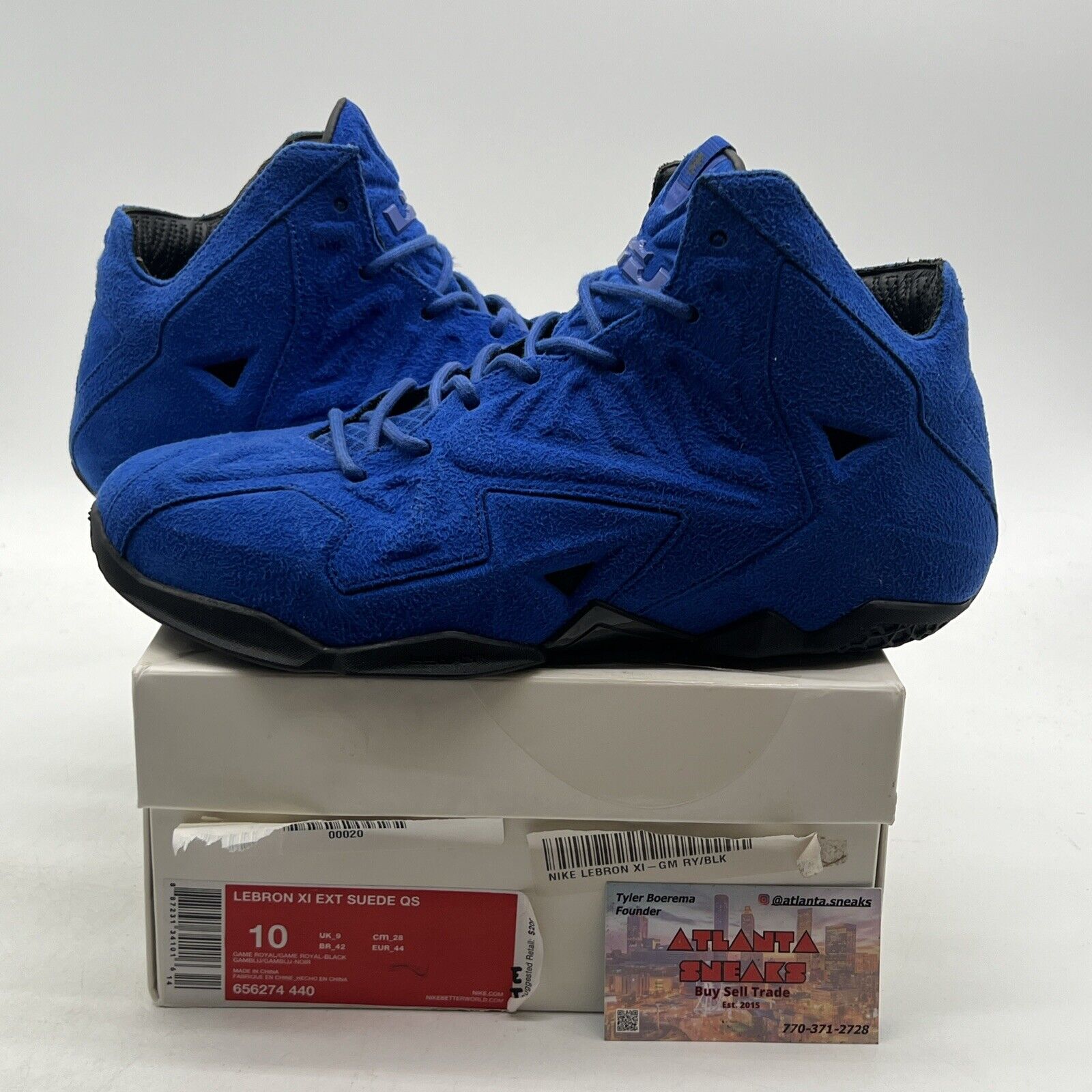 Size 10 - Nike LeBron 11 EXT Suede QS Game Royal (656274-440)